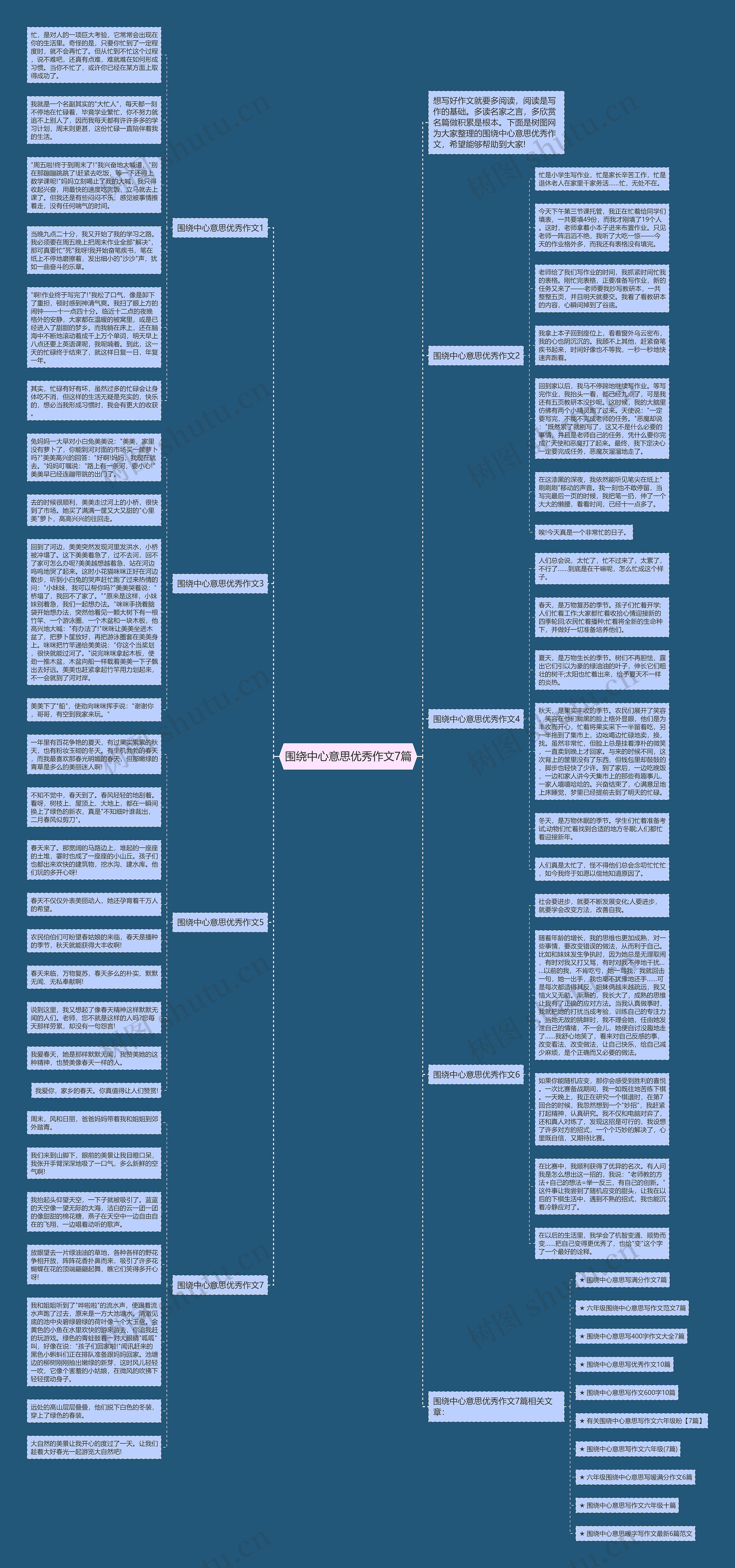 围绕中心意思优秀作文7篇思维导图