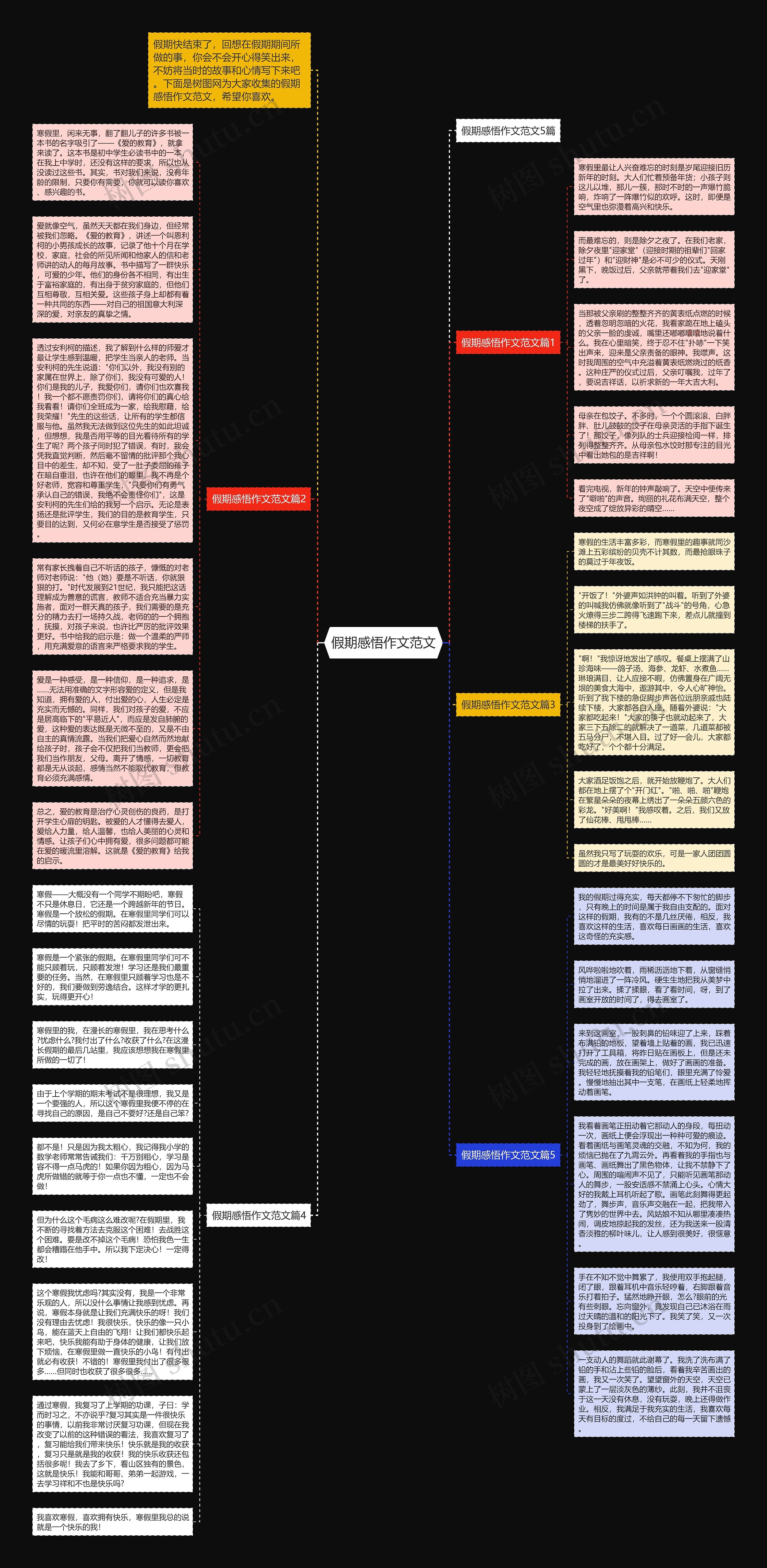 假期感悟作文范文思维导图