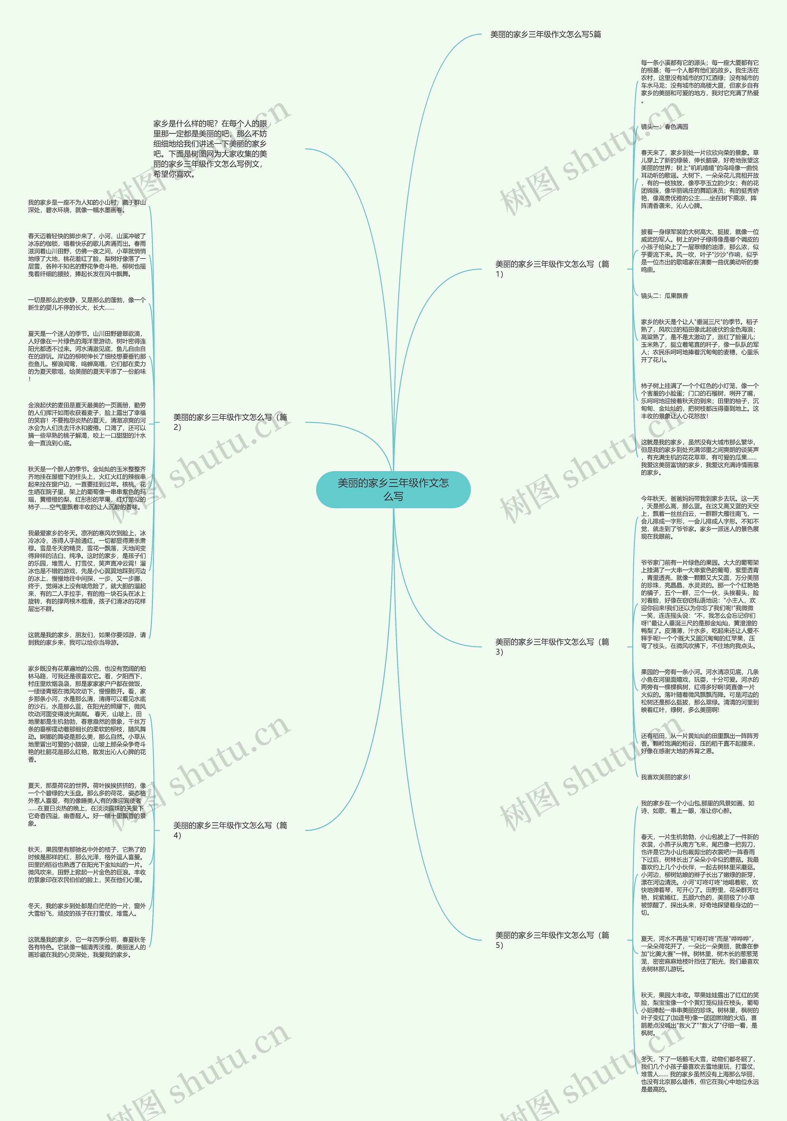 美丽的家乡三年级作文怎么写思维导图