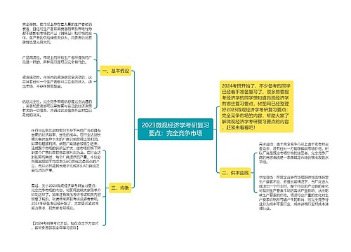 2023微观经济学考研复习要点：完全竞争市场