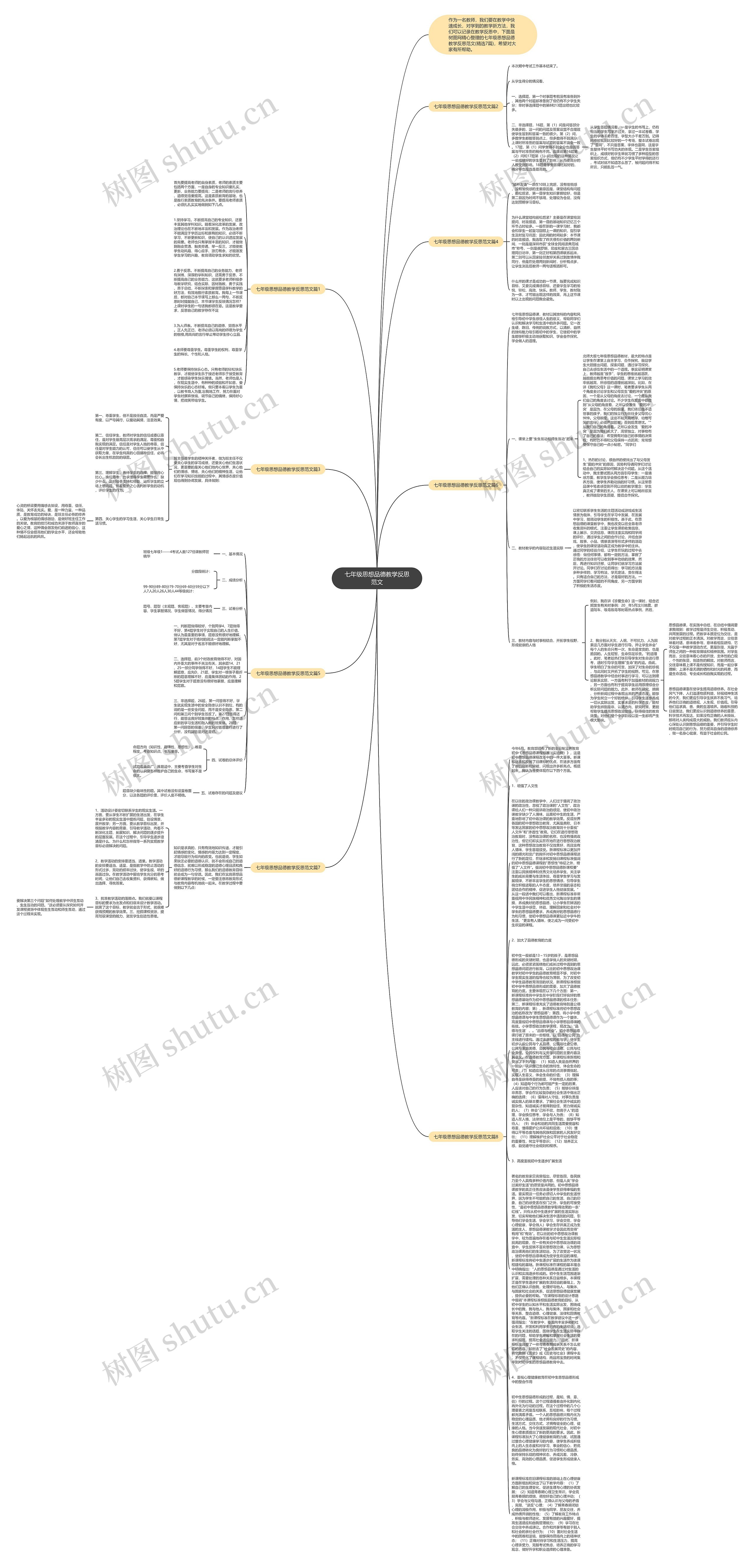 七年级思想品德教学反思范文思维导图