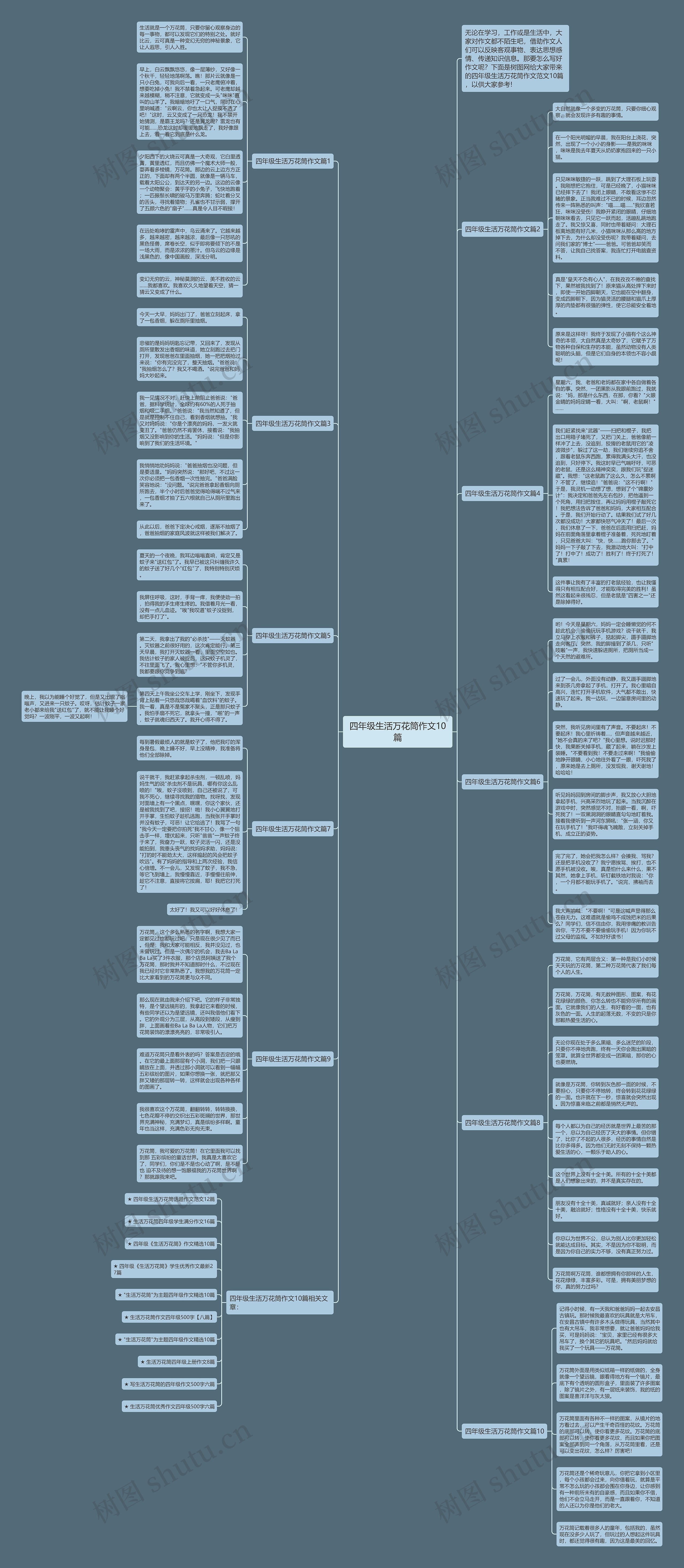 四年级生活万花筒作文10篇思维导图