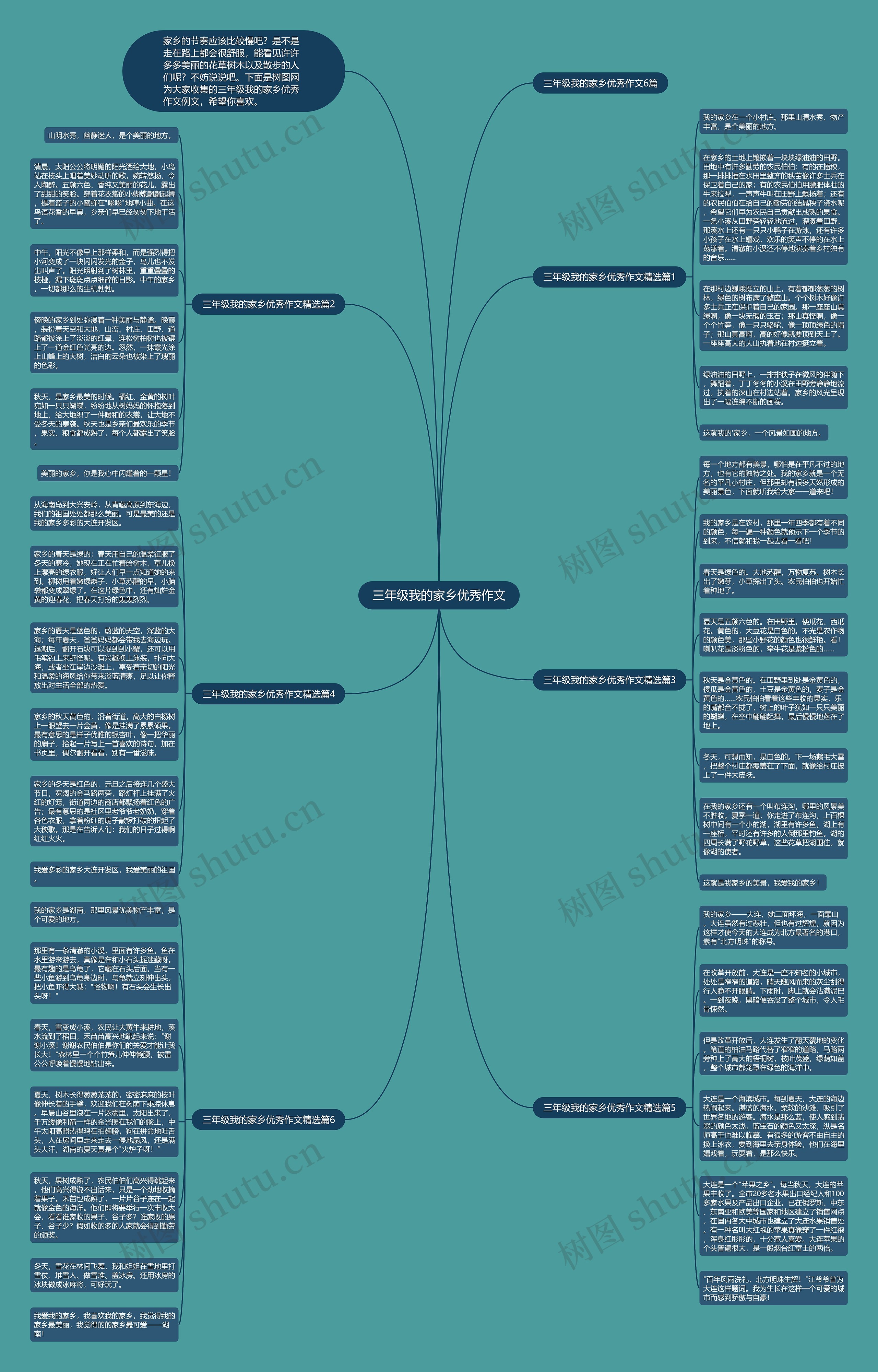 三年级我的家乡优秀作文思维导图