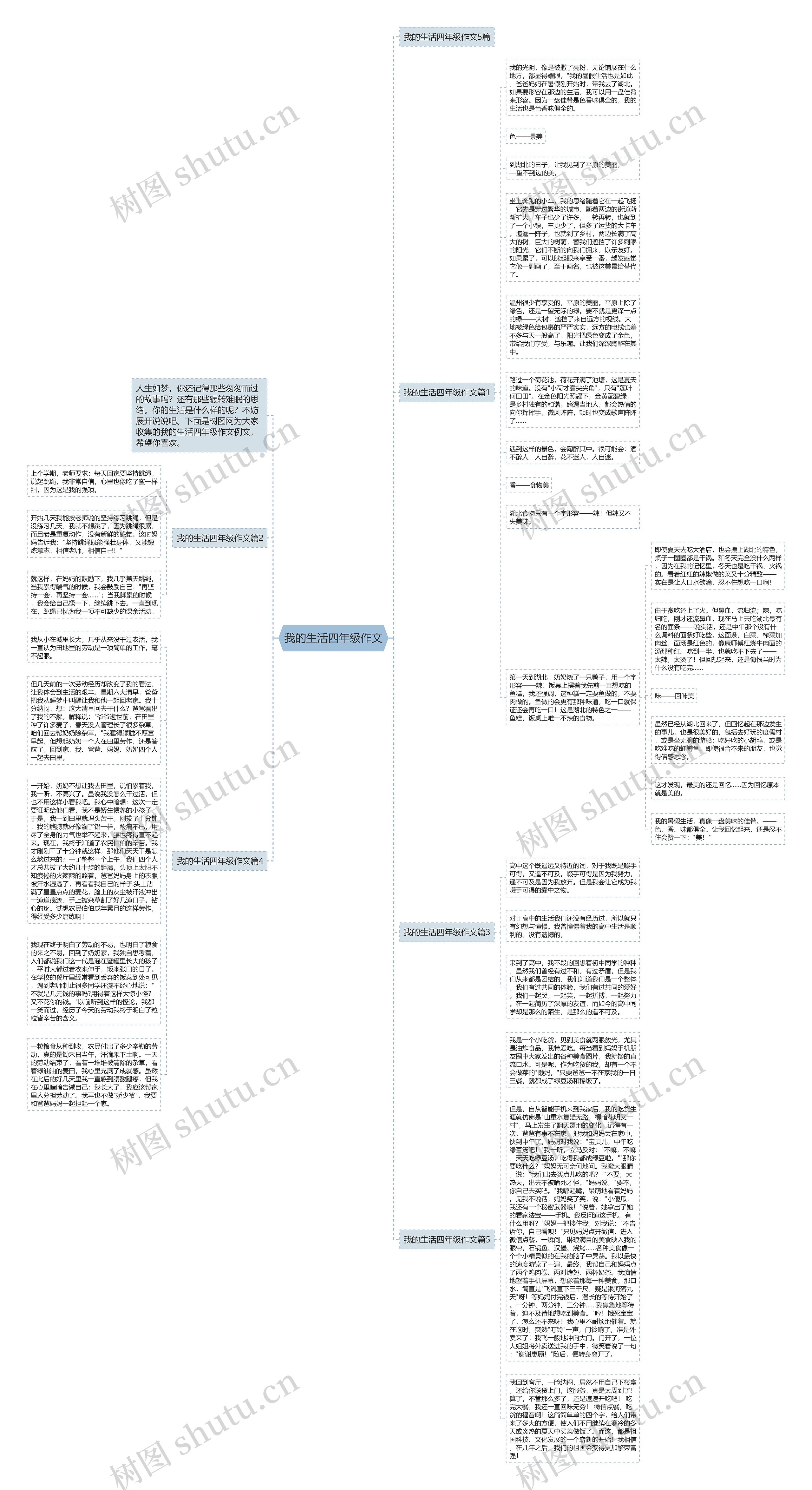 我的生活四年级作文思维导图