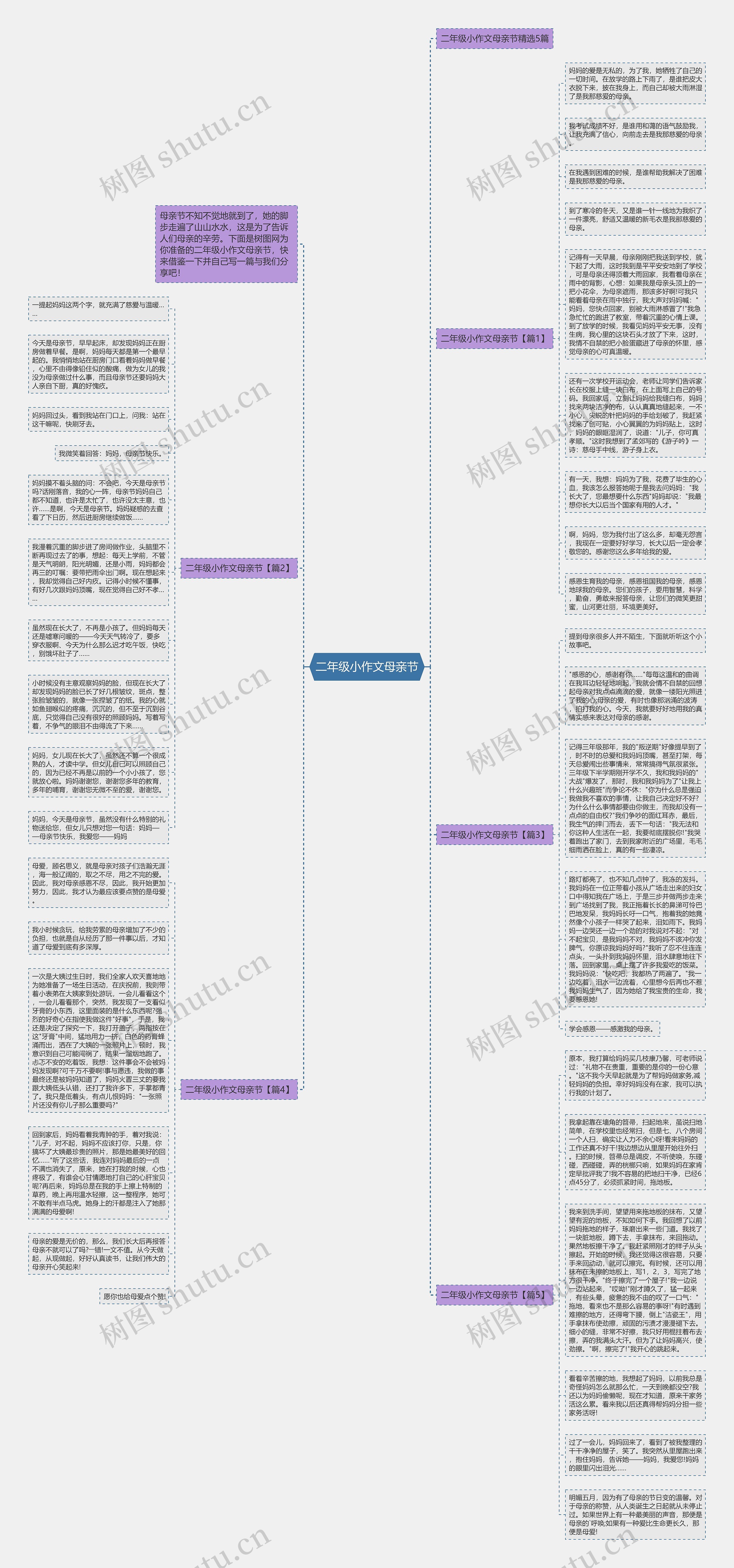 二年级小作文母亲节思维导图
