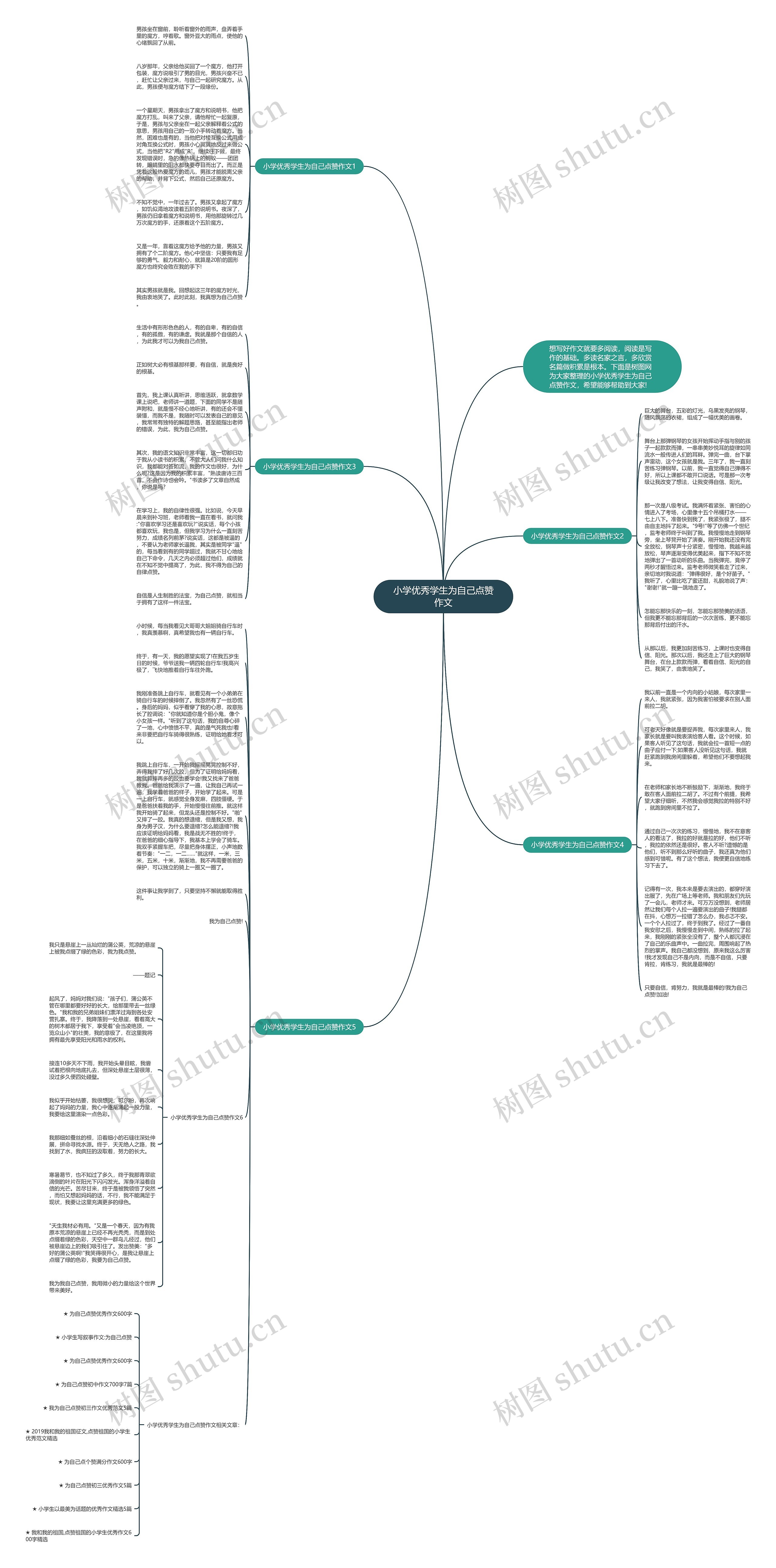小学优秀学生为自己点赞作文思维导图
