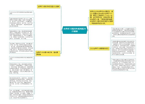 世界杯16强对阵规则图2022最新