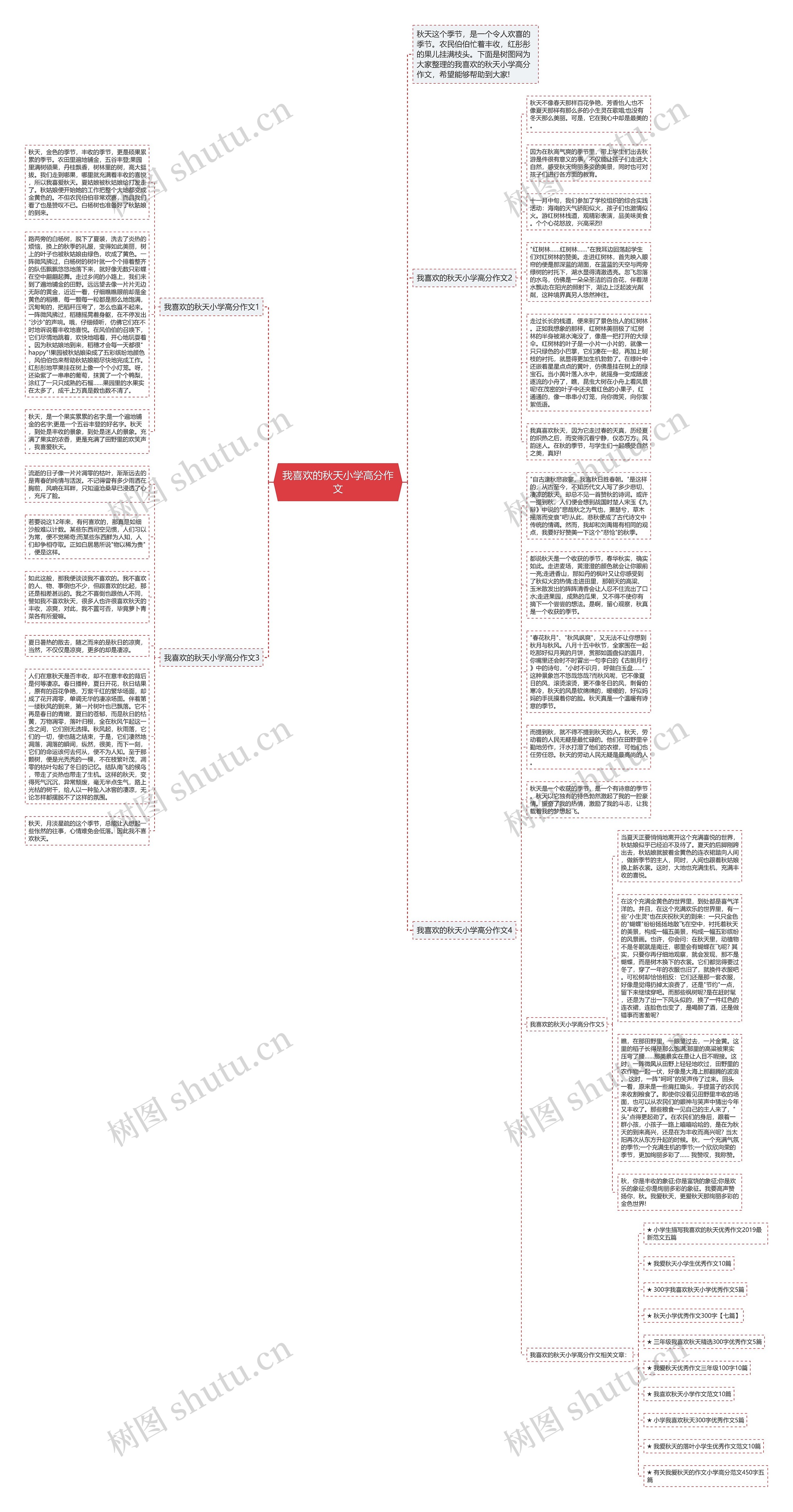 我喜欢的秋天小学高分作文思维导图