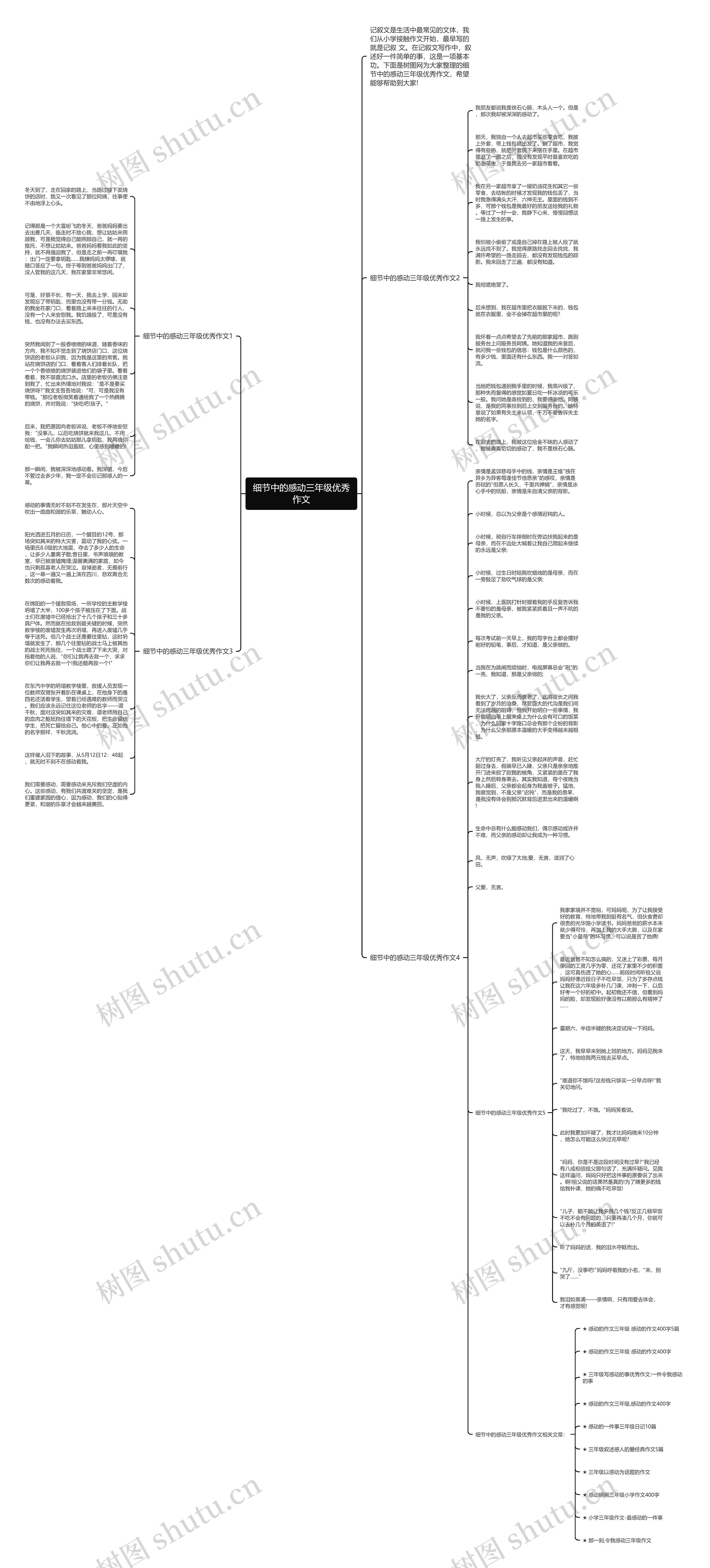 细节中的感动三年级优秀作文思维导图