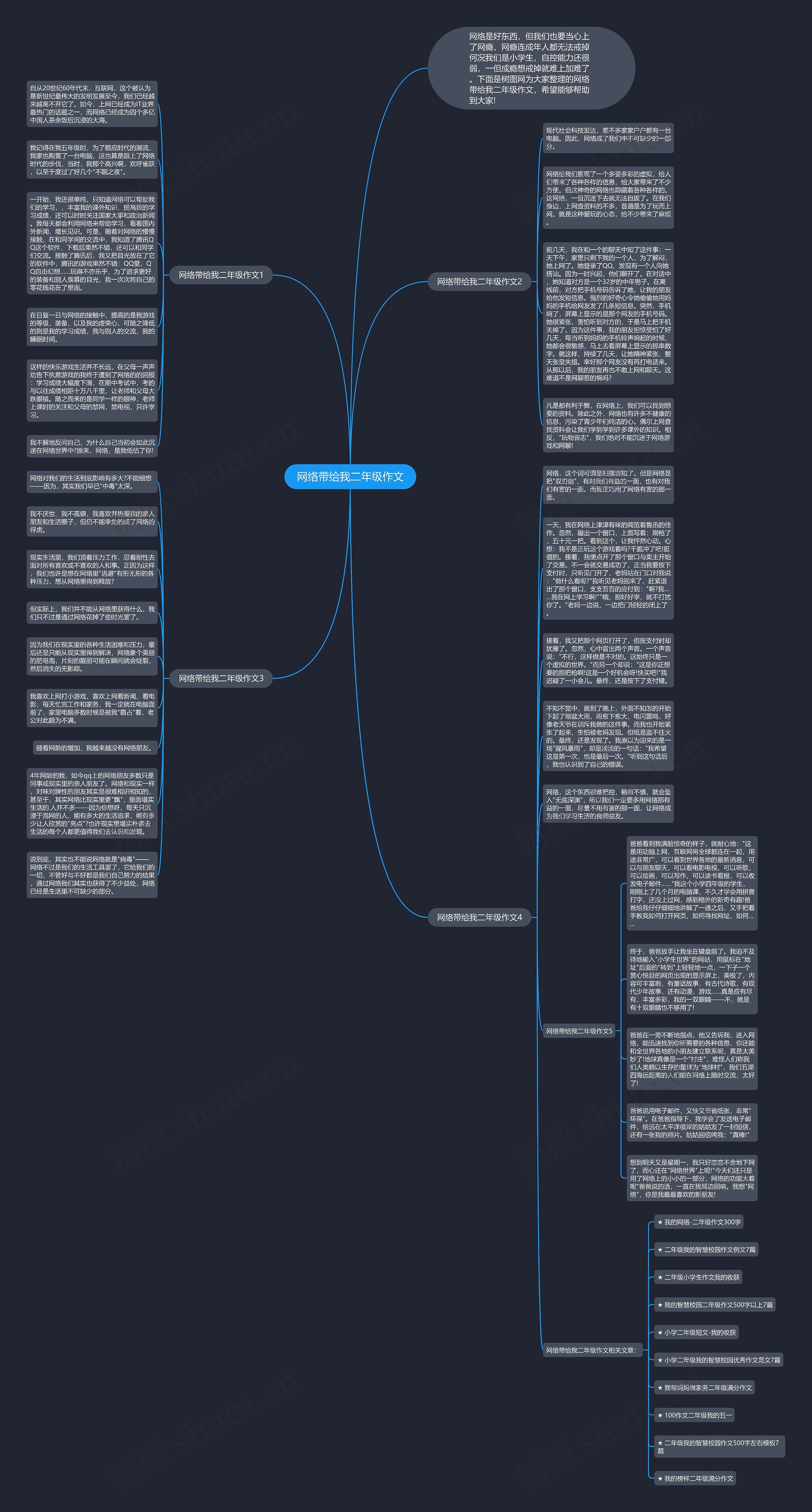 网络带给我二年级作文思维导图