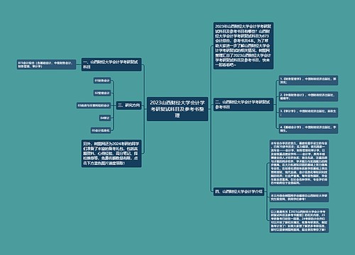 2023山西财经大学会计学考研复试科目及参考书整理