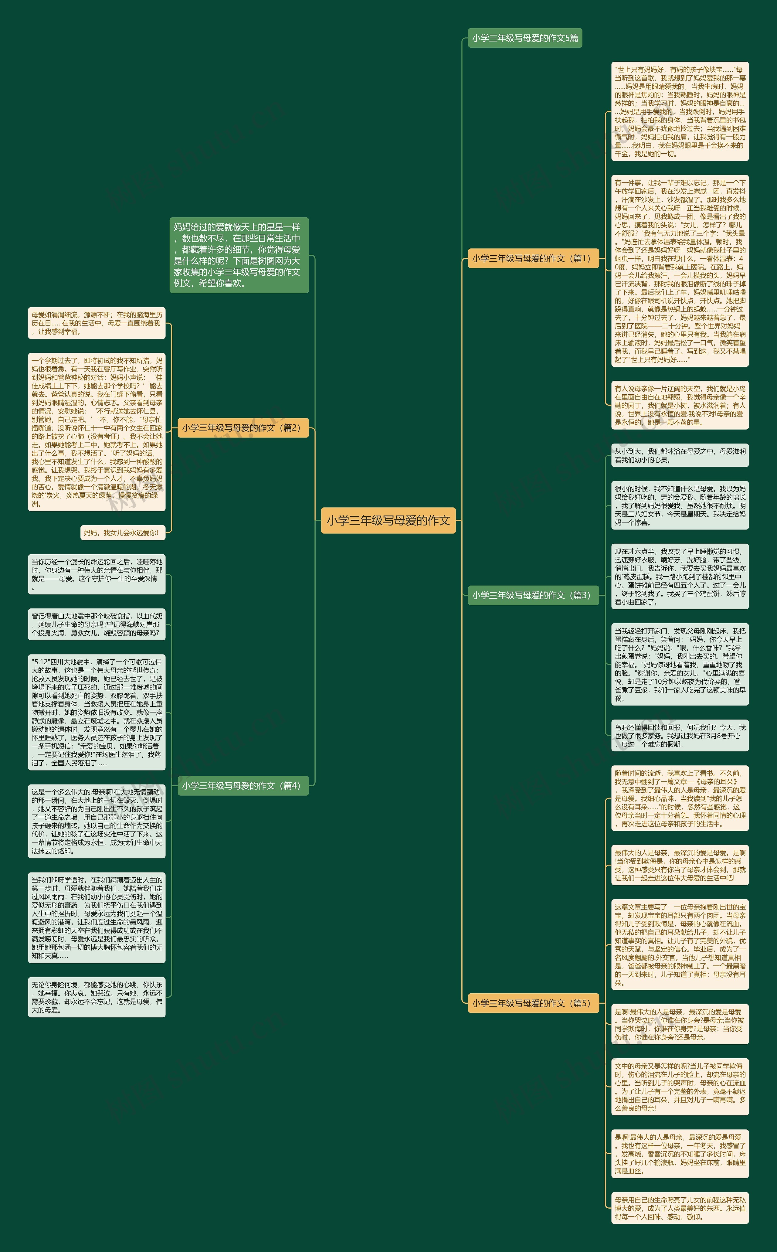 小学三年级写母爱的作文思维导图