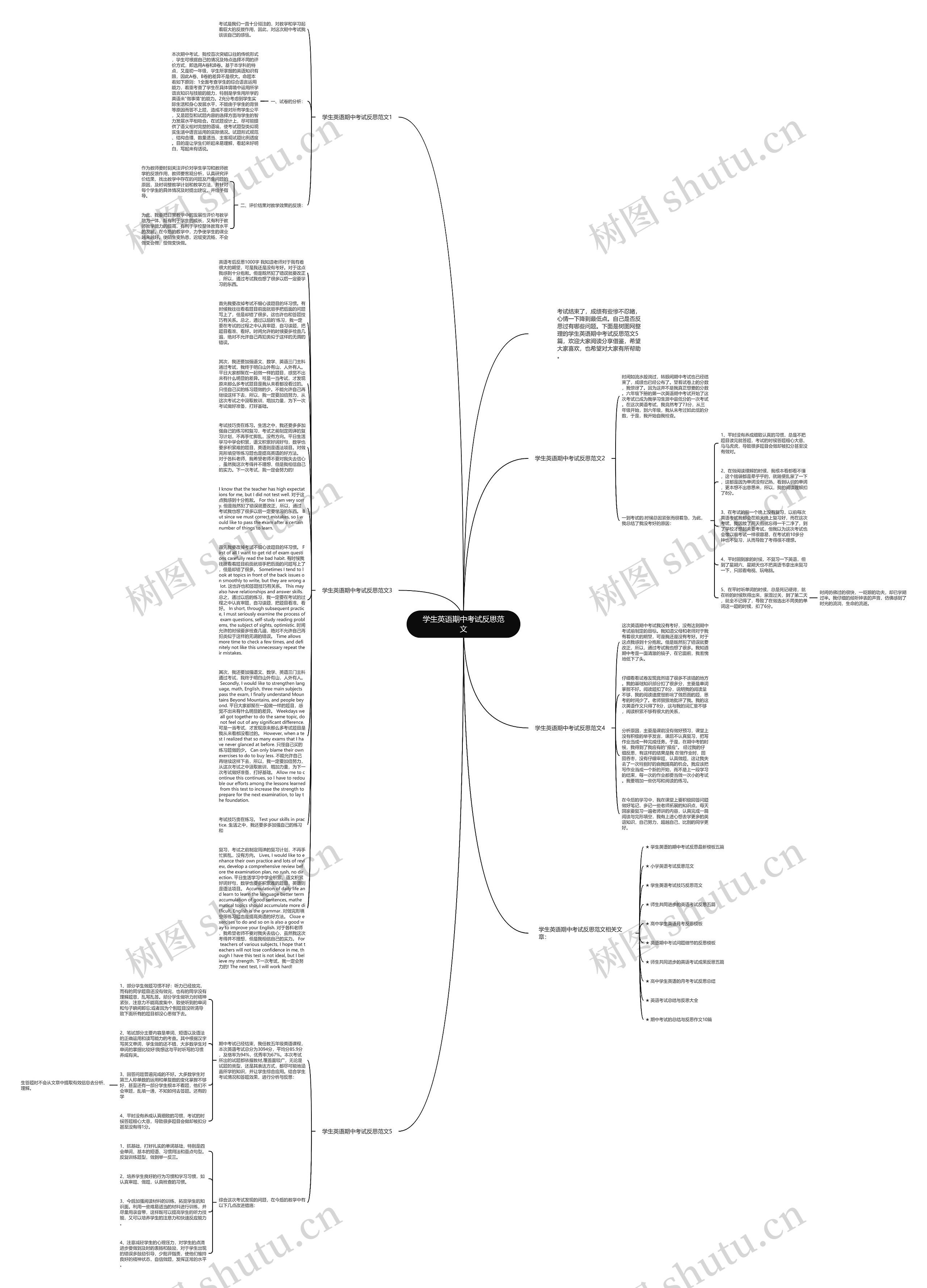 学生英语期中考试反思范文思维导图