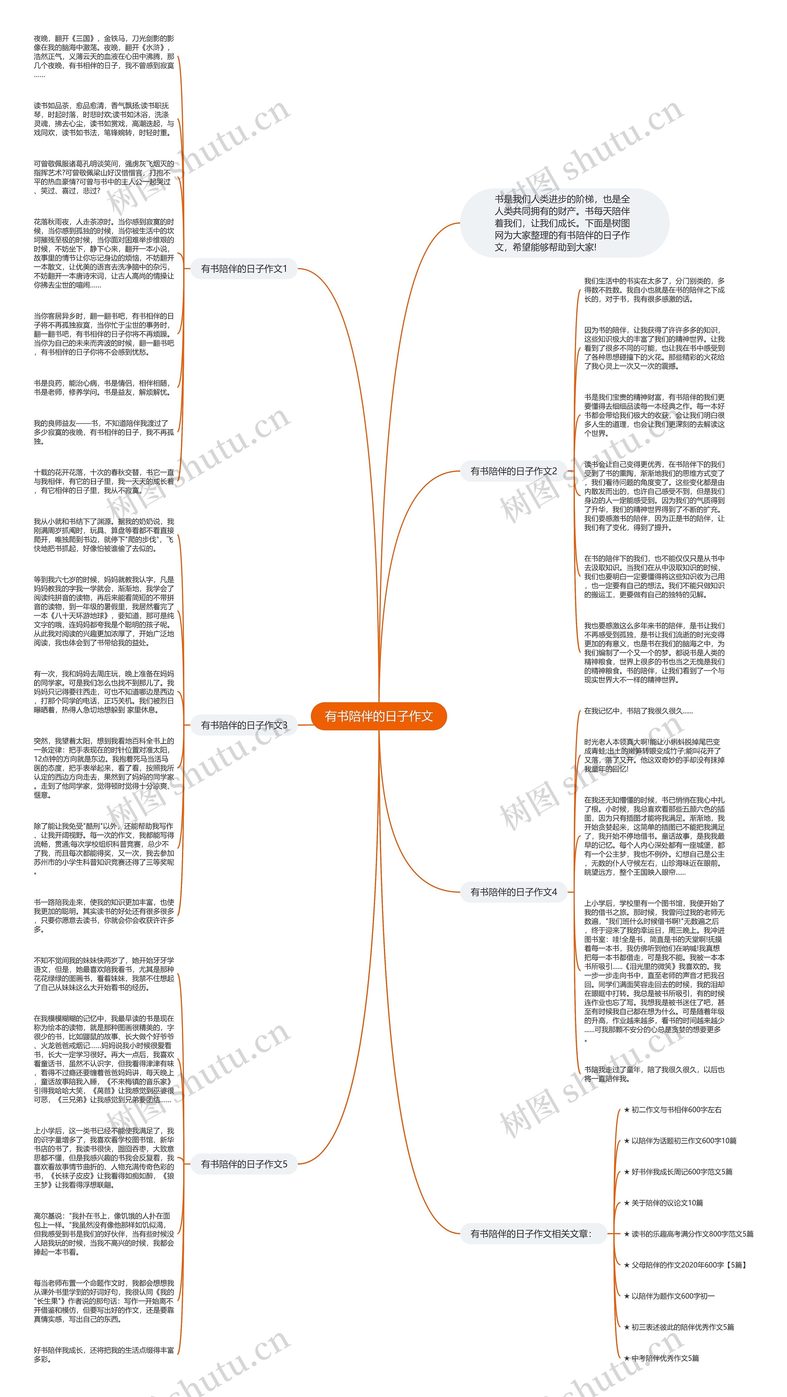 有书陪伴的日子作文思维导图