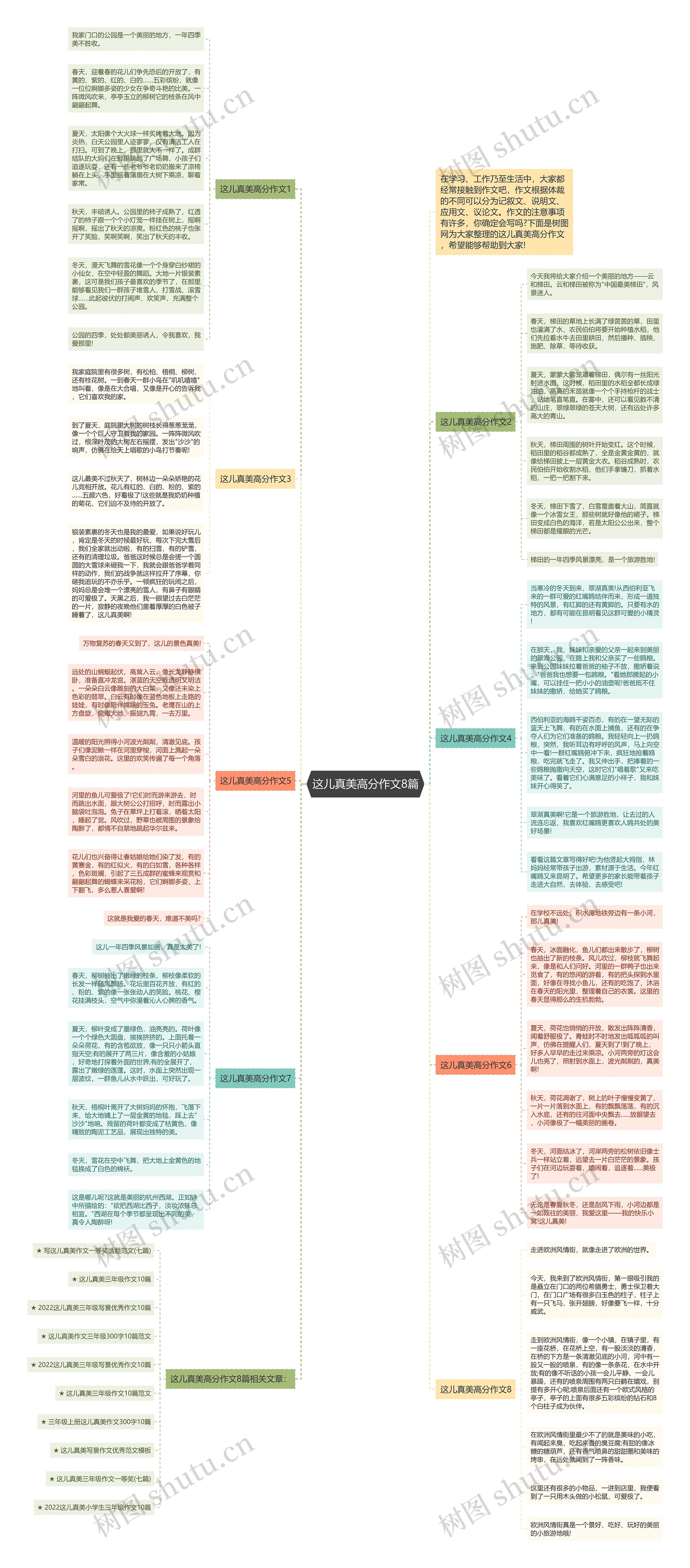 这儿真美高分作文8篇思维导图