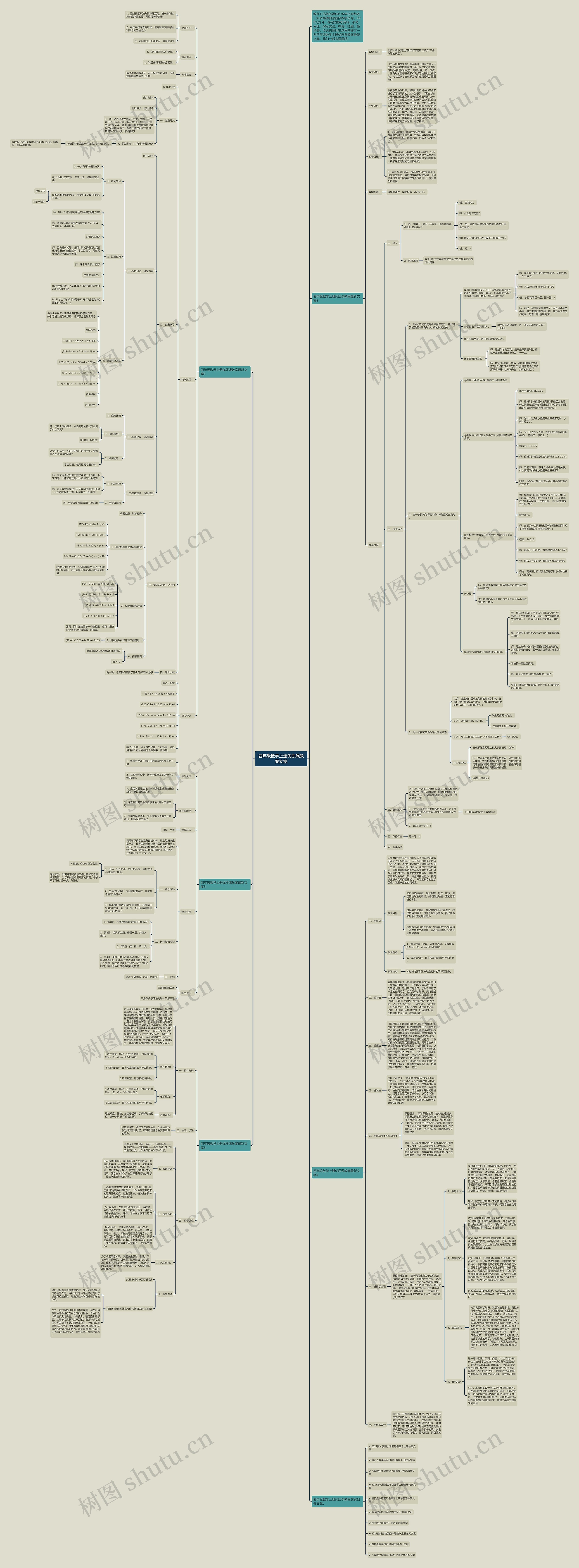 四年级数学上册优质课教案文案思维导图高清图 四年级数学上册优质课教案文案思维导图