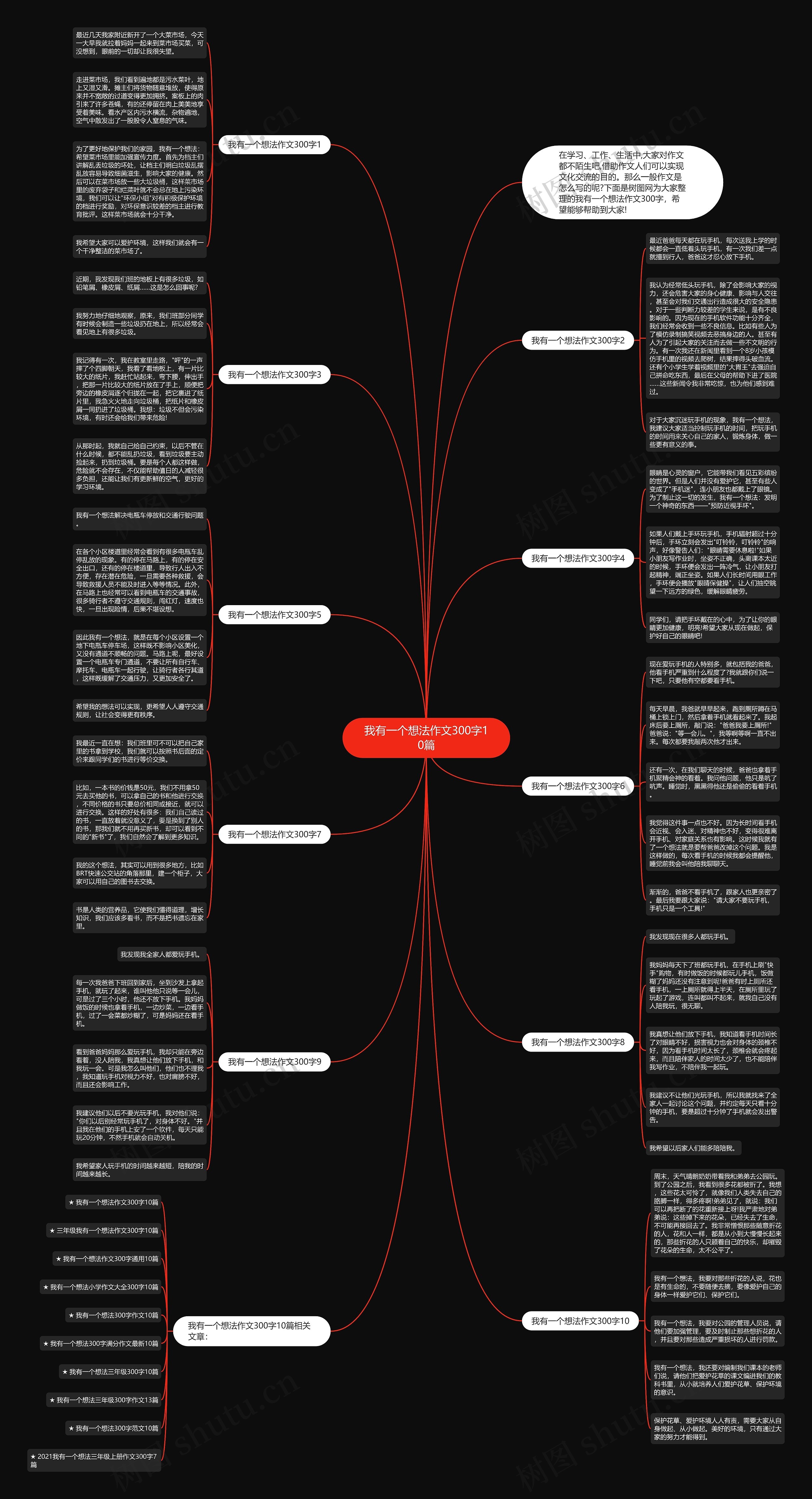 我有一个想法作文300字10篇思维导图