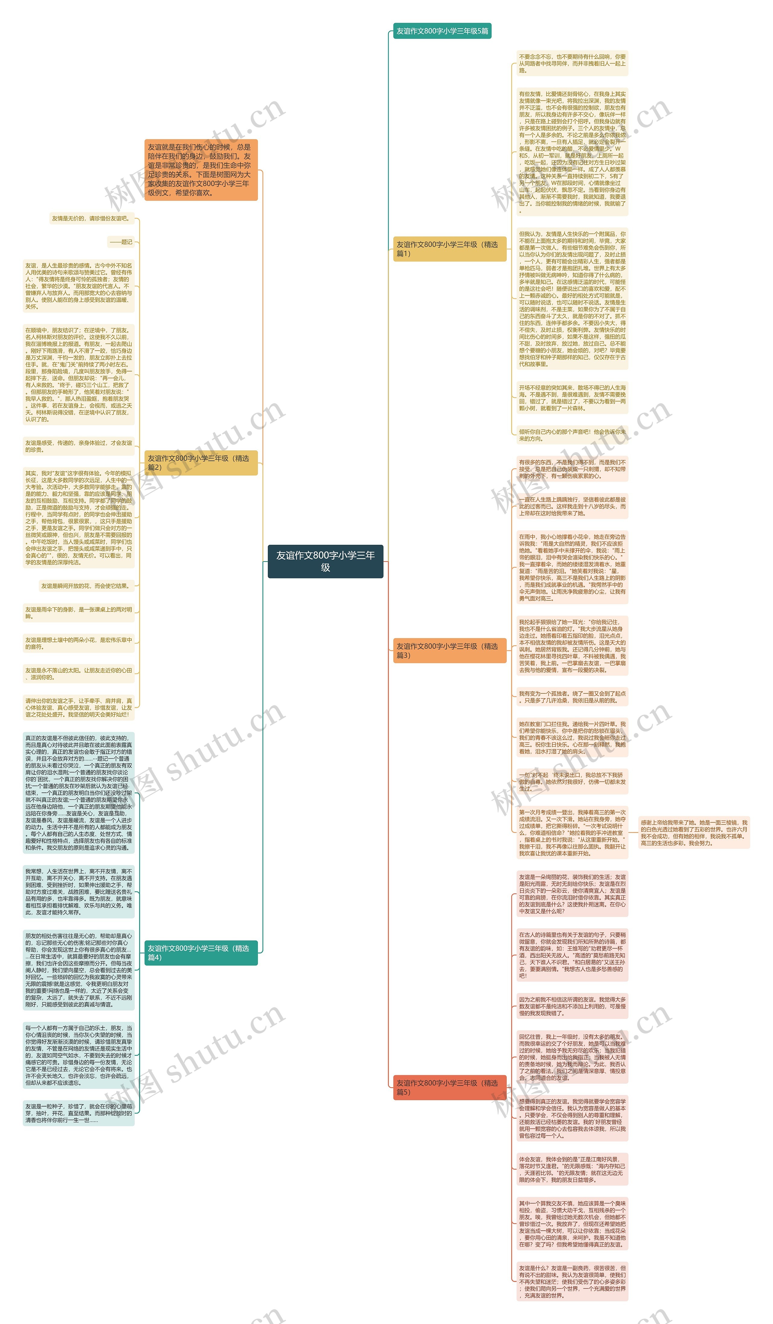 友谊作文800字小学三年级思维导图