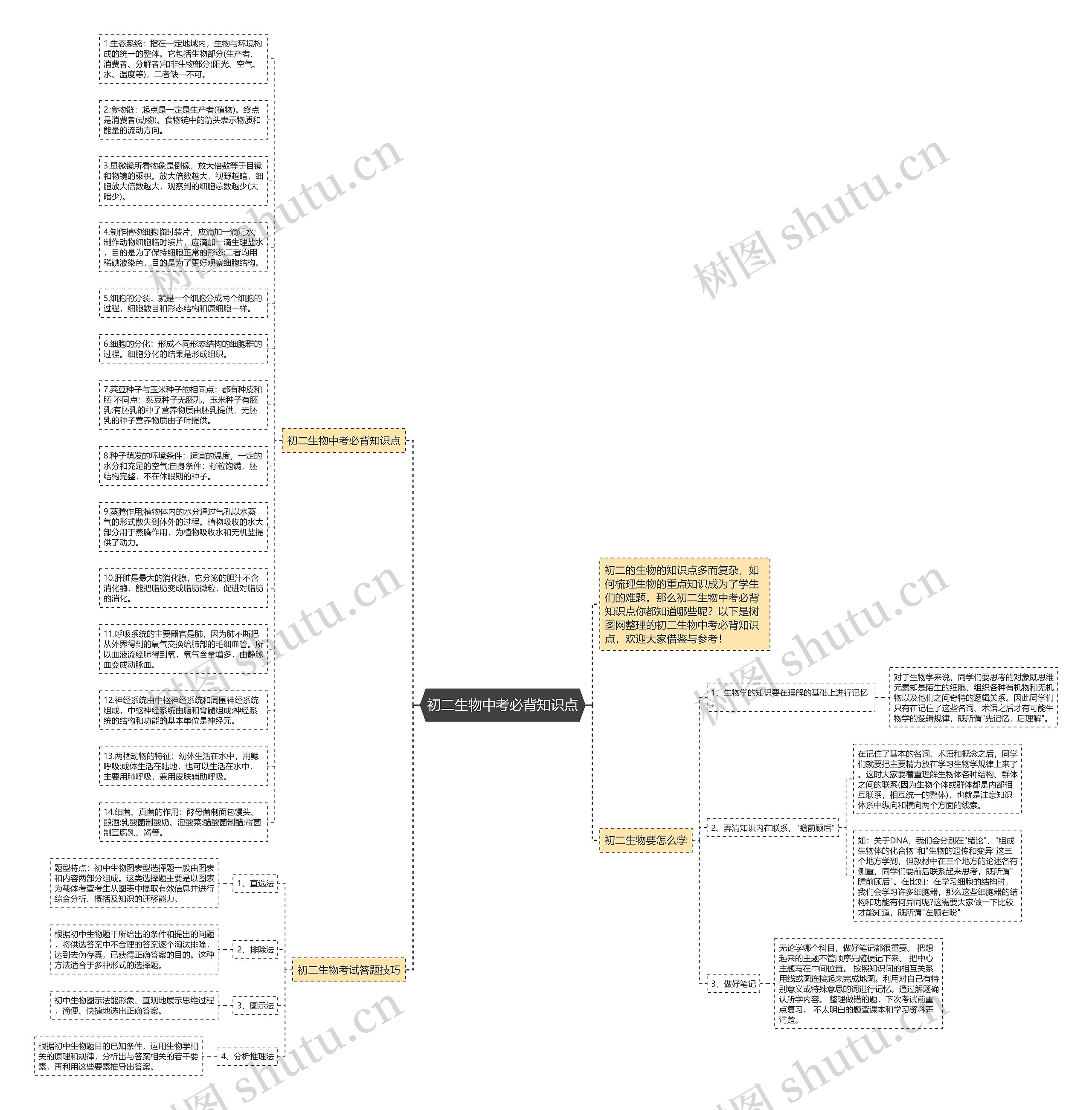 初二生物中考必背知识点
