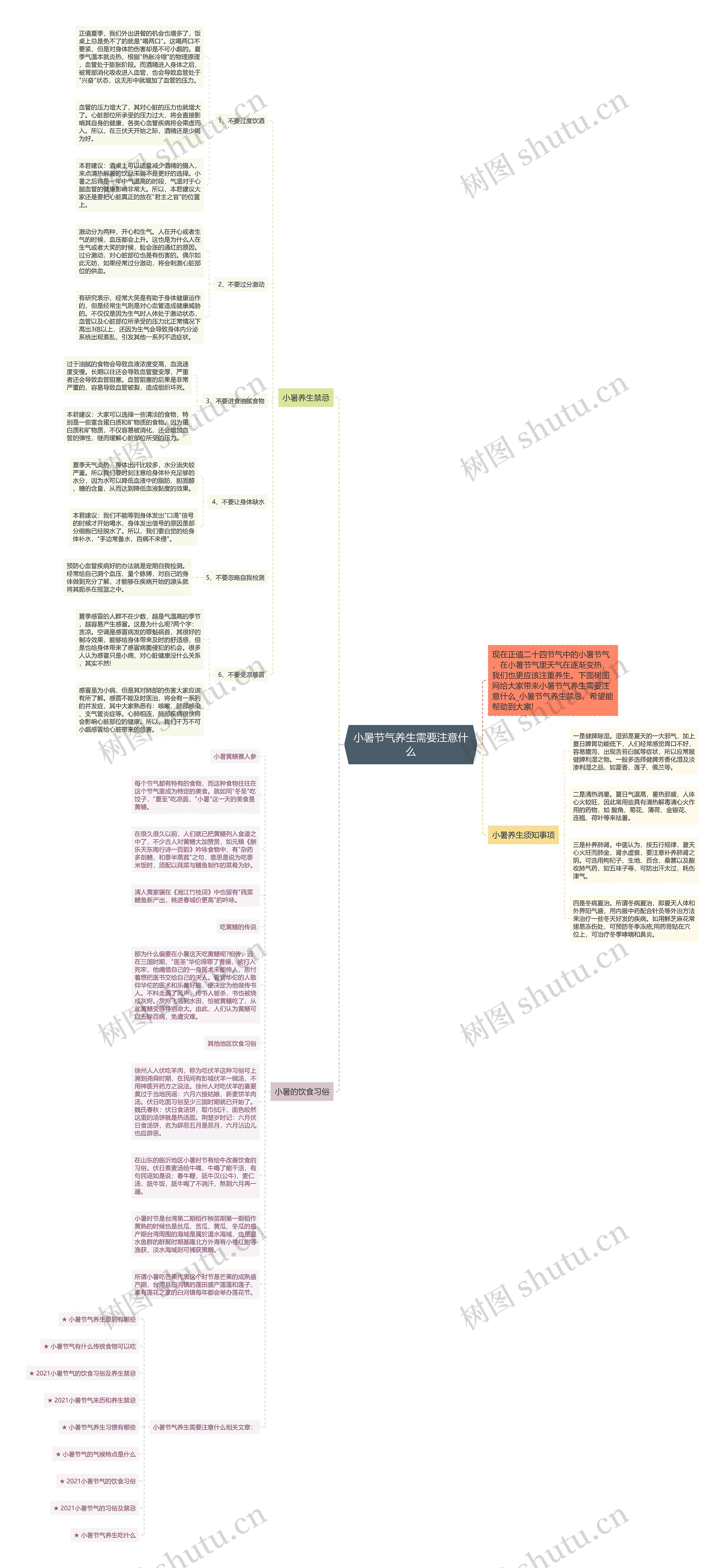 小暑节气养生需要注意什么思维导图