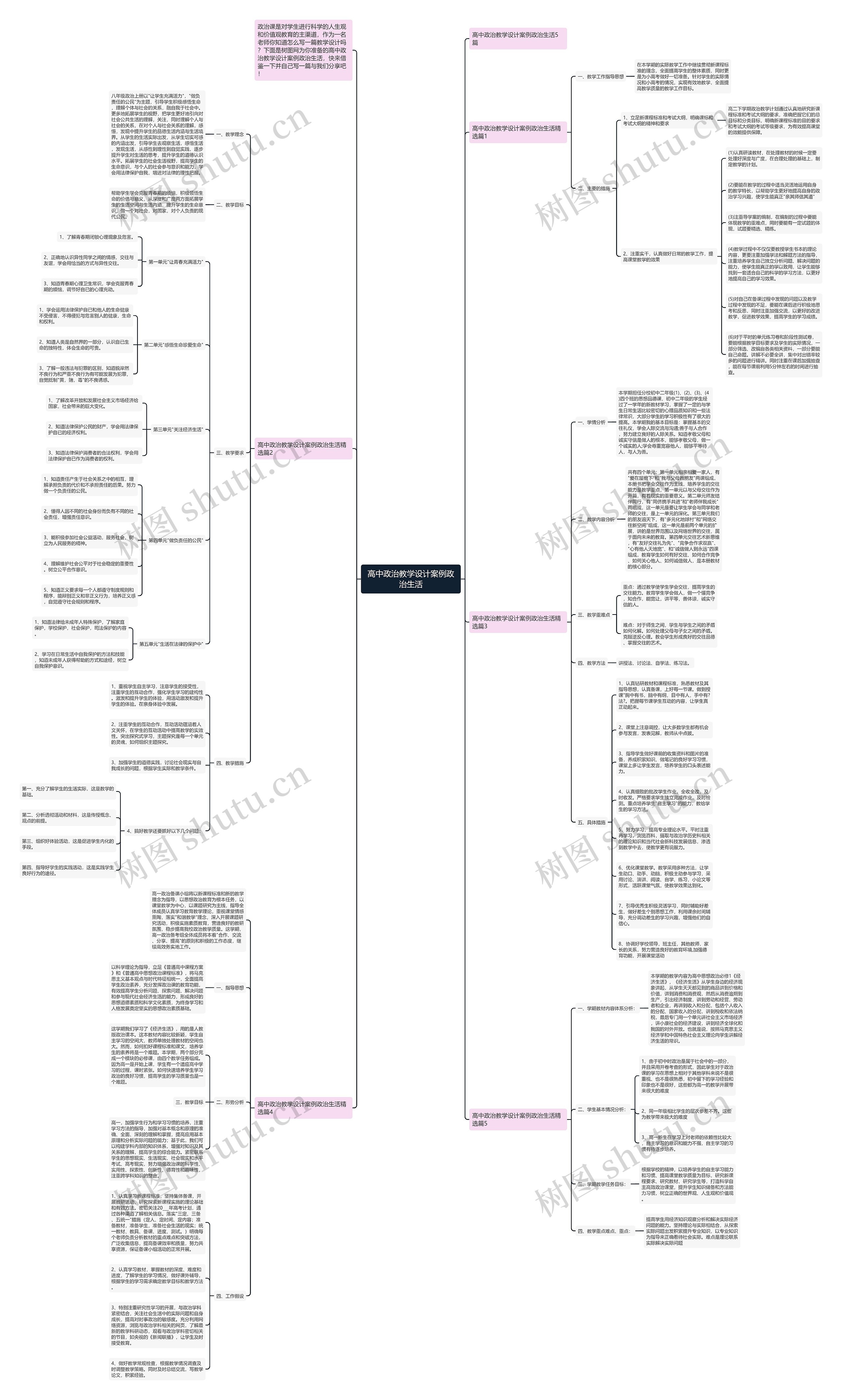 高中政治教学设计案例政治生活思维导图