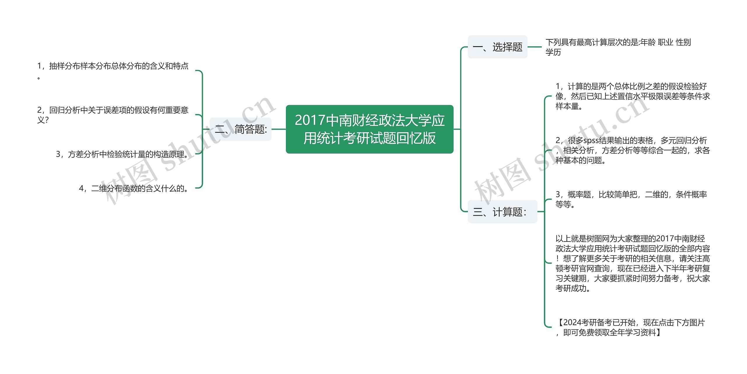 2017中南财经政法大学应用统计考研试题回忆版