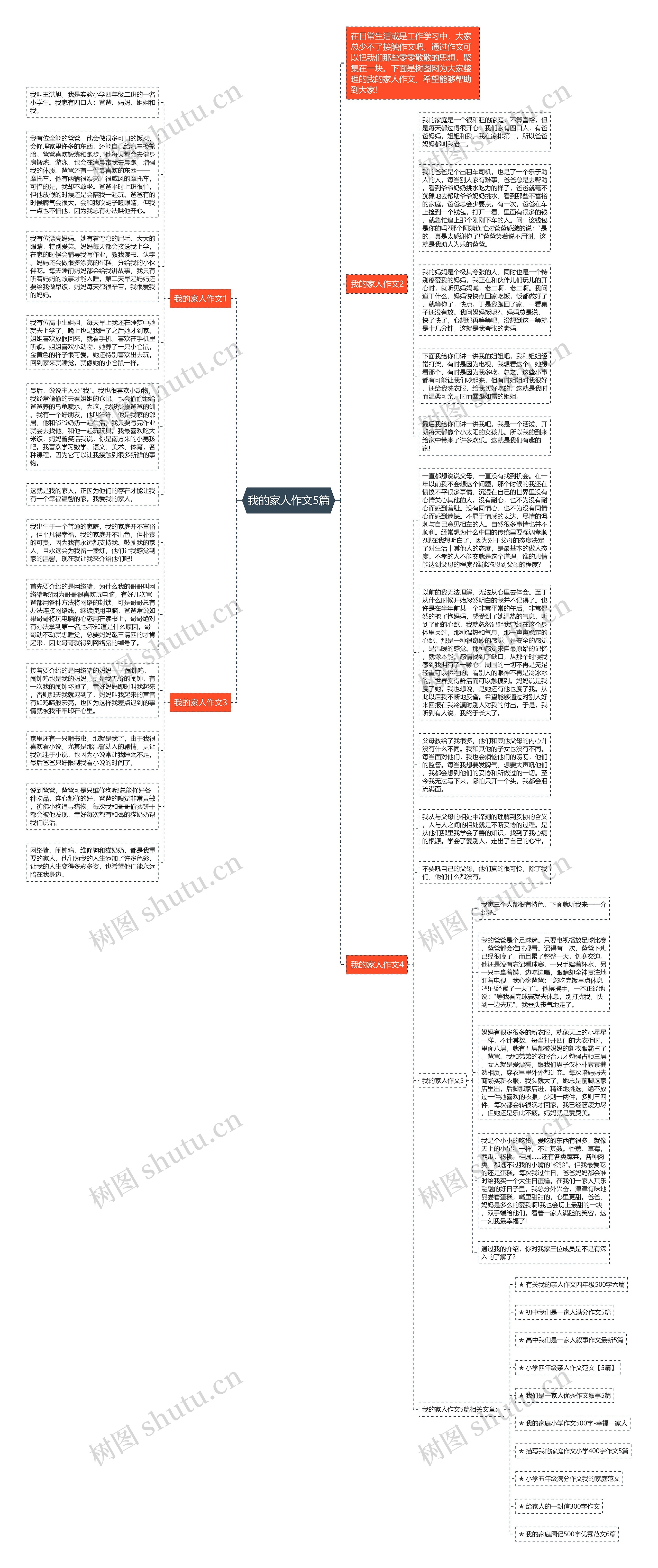 我的家人作文5篇思维导图