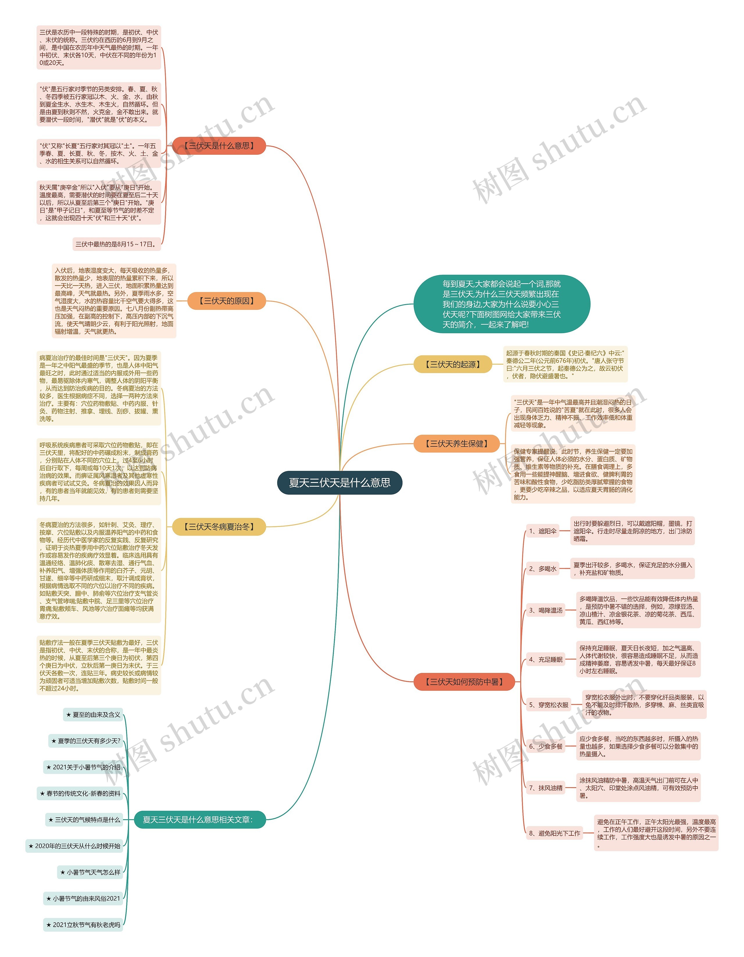 夏天三伏天是什么意思思维导图