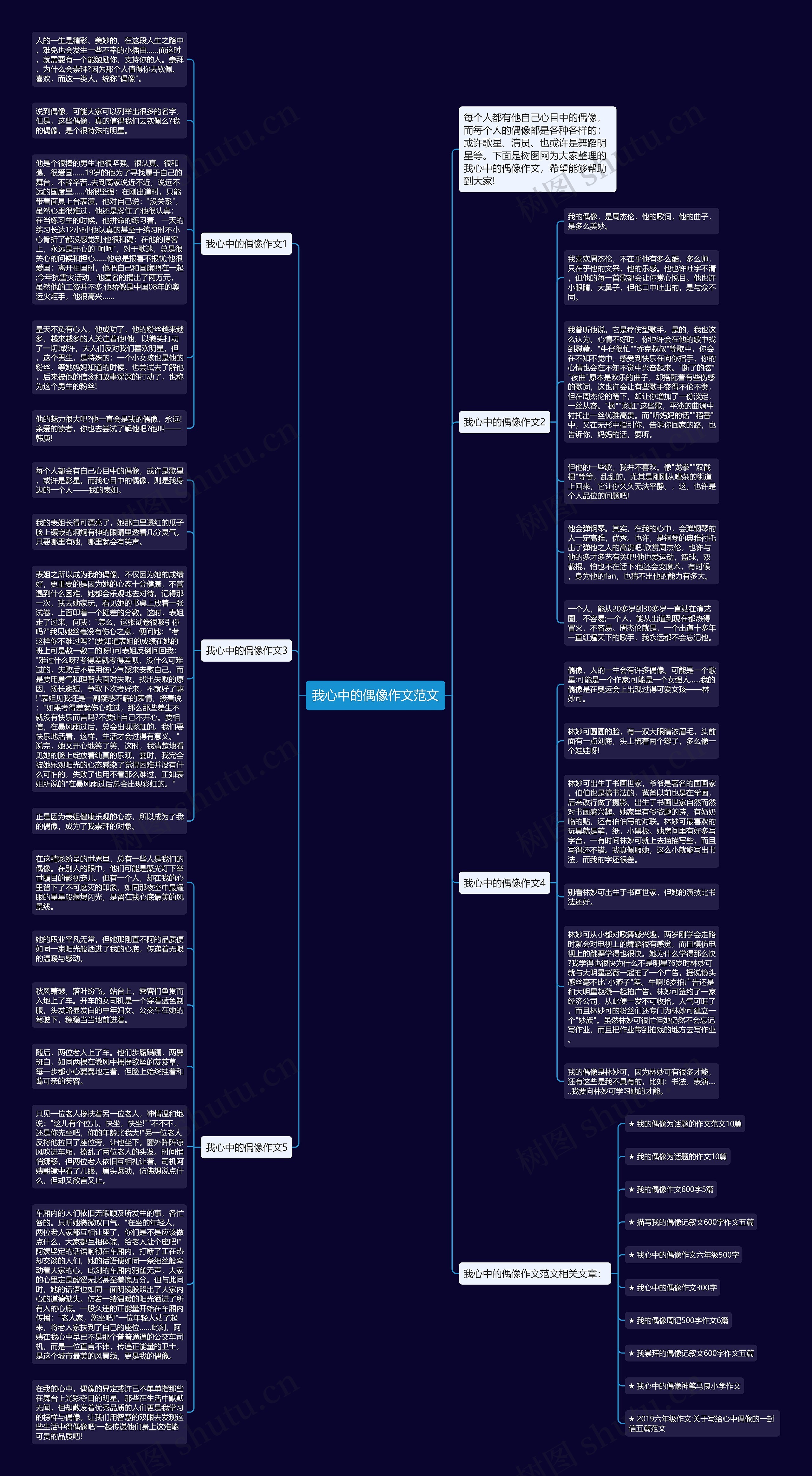 我心中的偶像作文范文思维导图