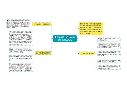 考研税务硕士433核心考点：税基式减免