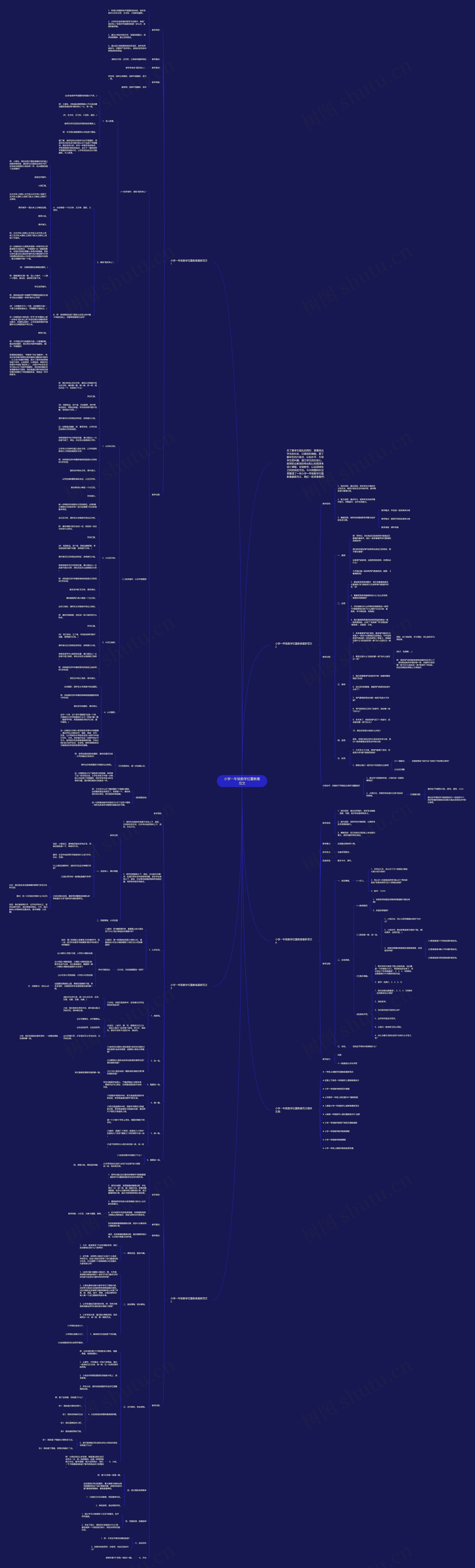 小学一年级数学位置教案范文 小学一年级数学位置教案范文