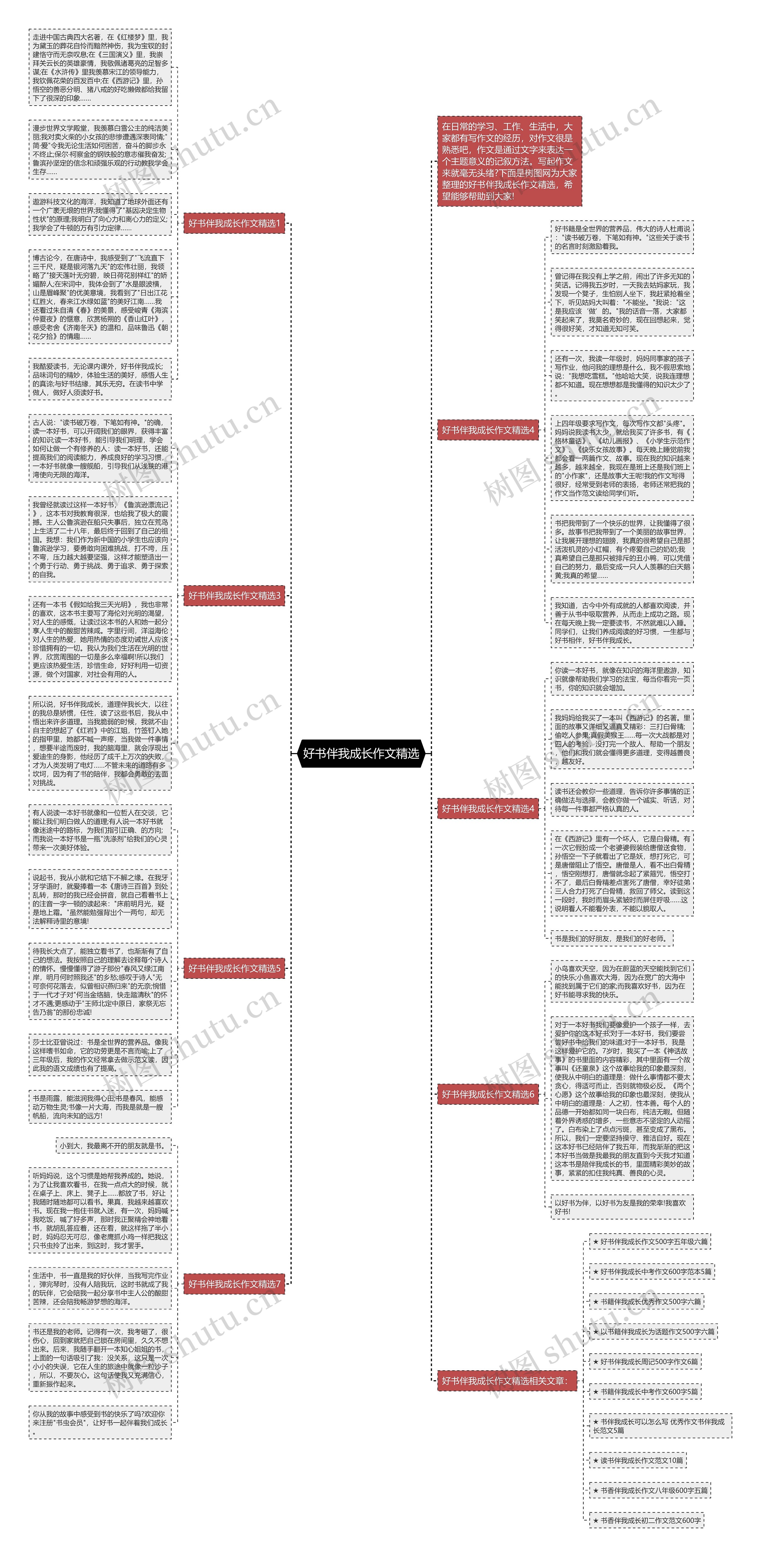 好书伴我成长作文精选思维导图