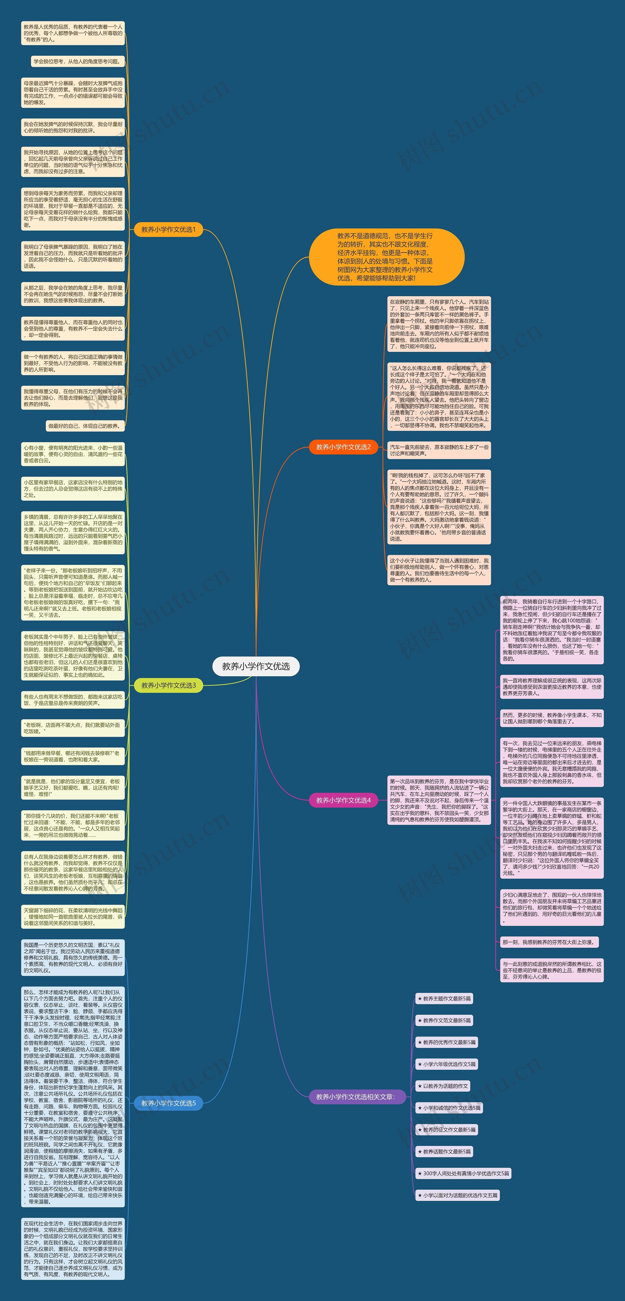 教养小学作文优选思维导图