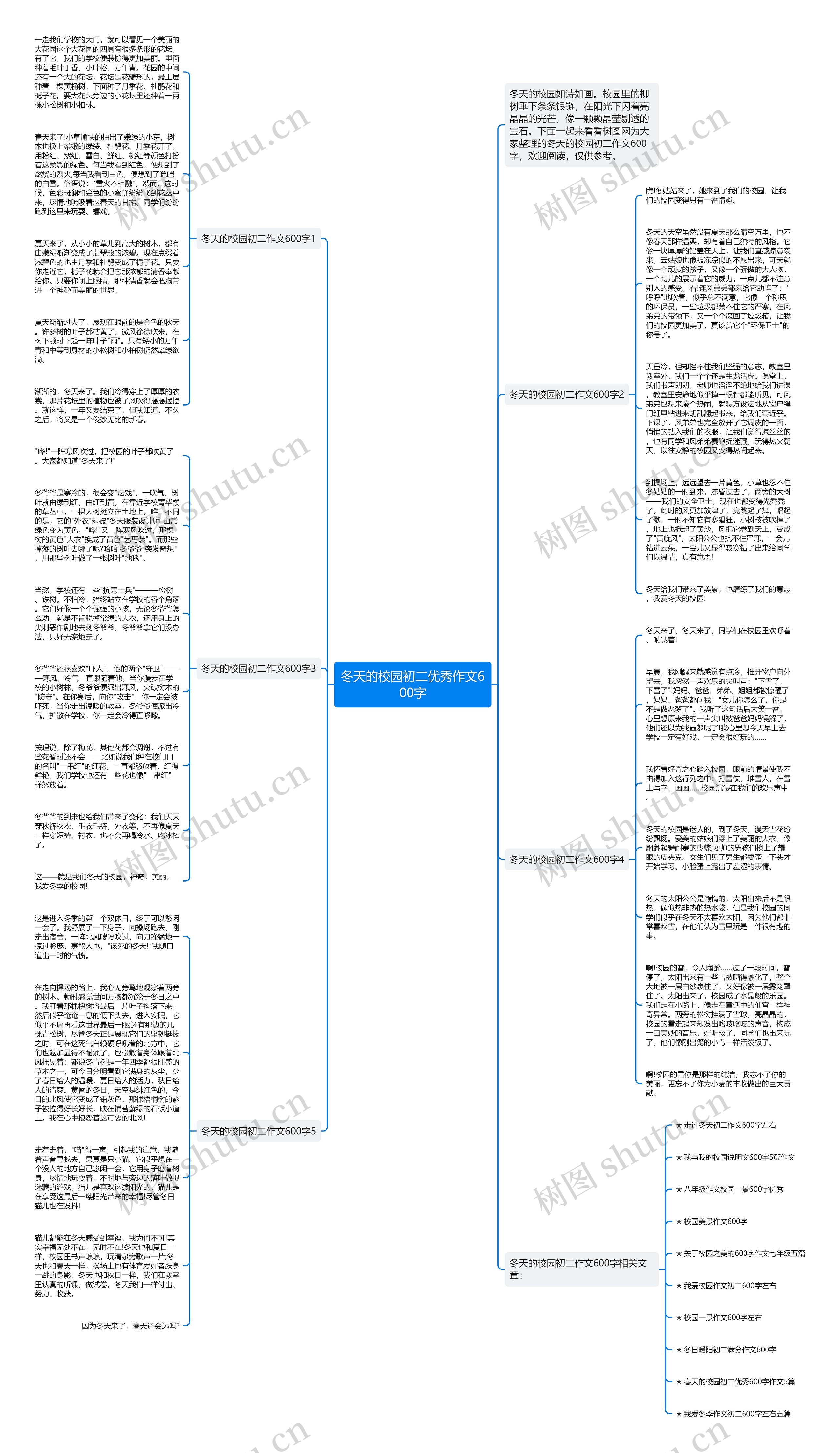 冬天的校园初二优秀作文600字思维导图
