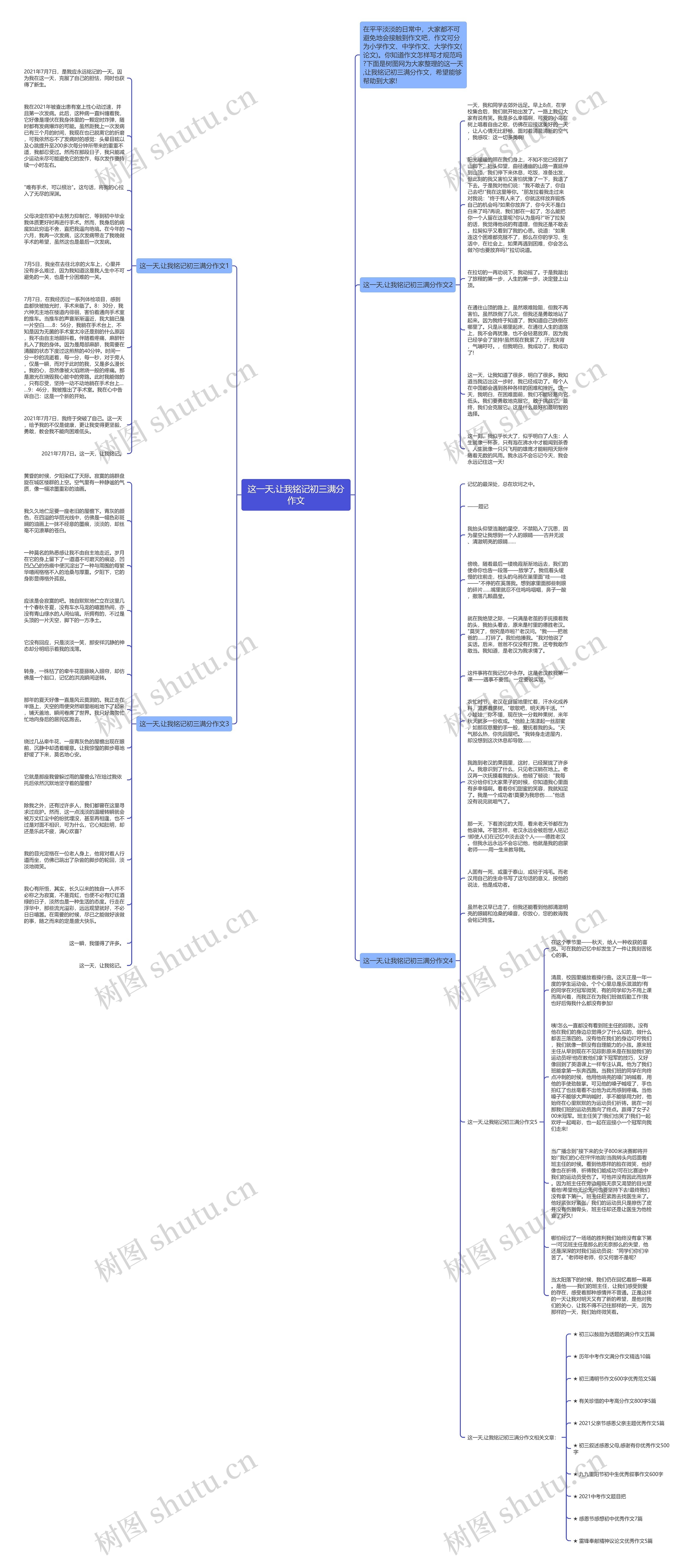 这一天,让我铭记初三满分作文思维导图