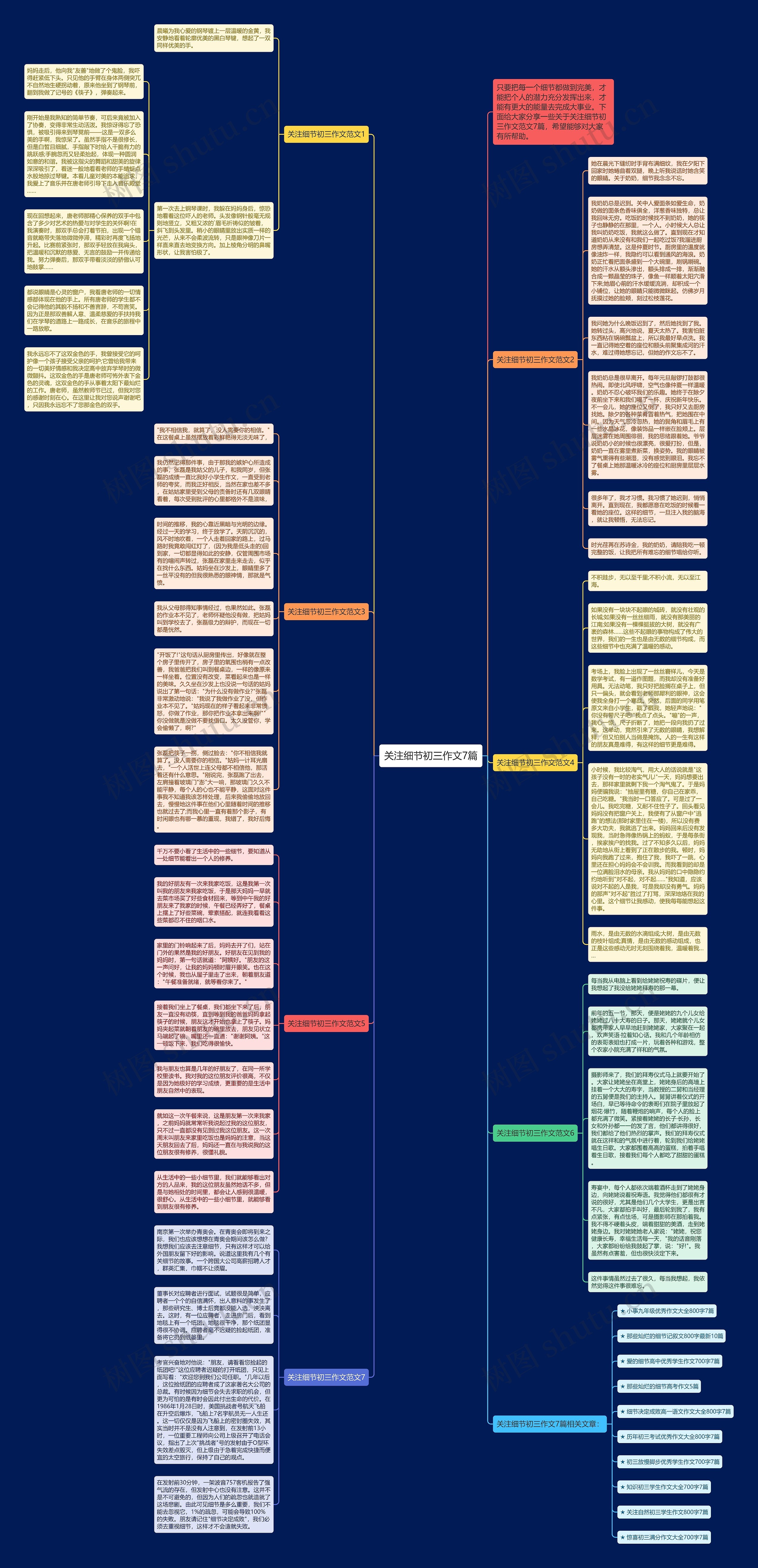 关注细节初三作文7篇思维导图