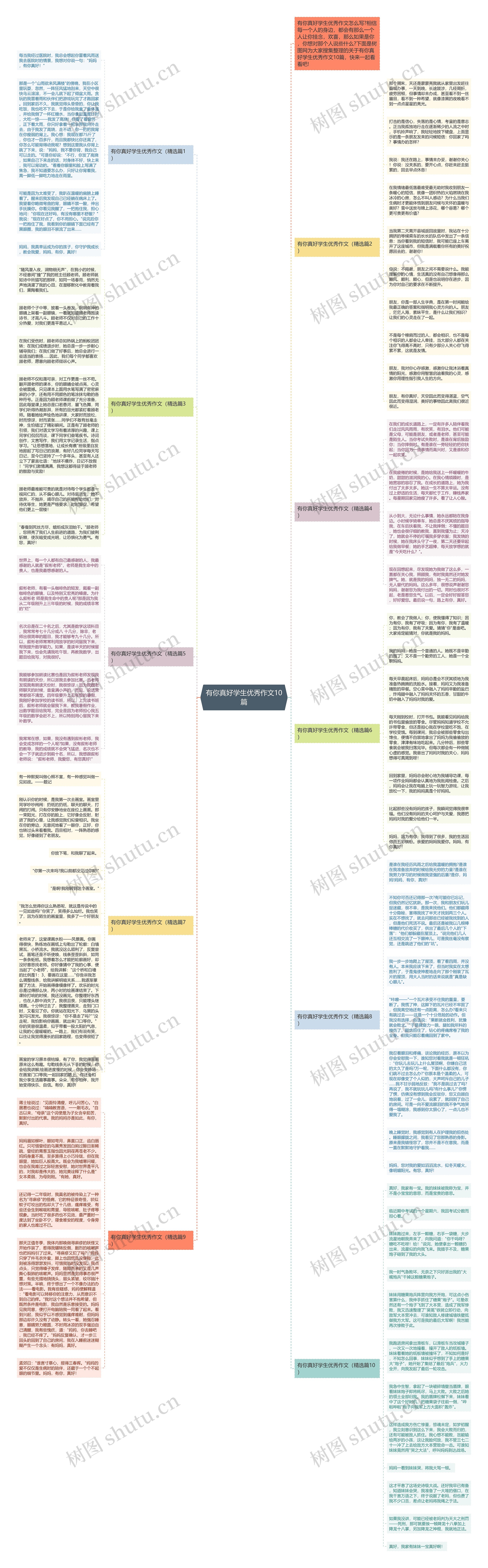 有你真好学生优秀作文10篇思维导图