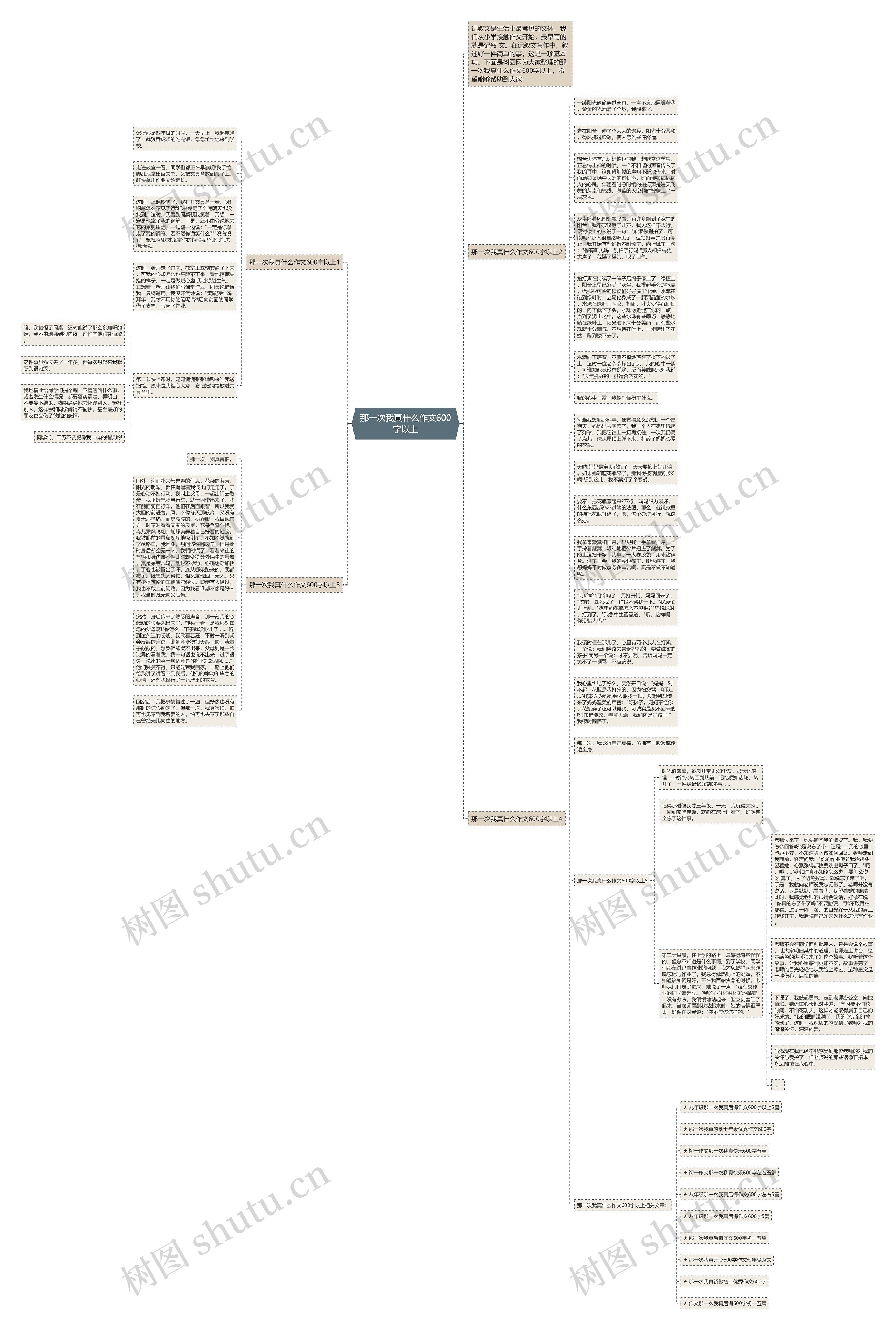 那一次我真什么作文600字以上思维导图