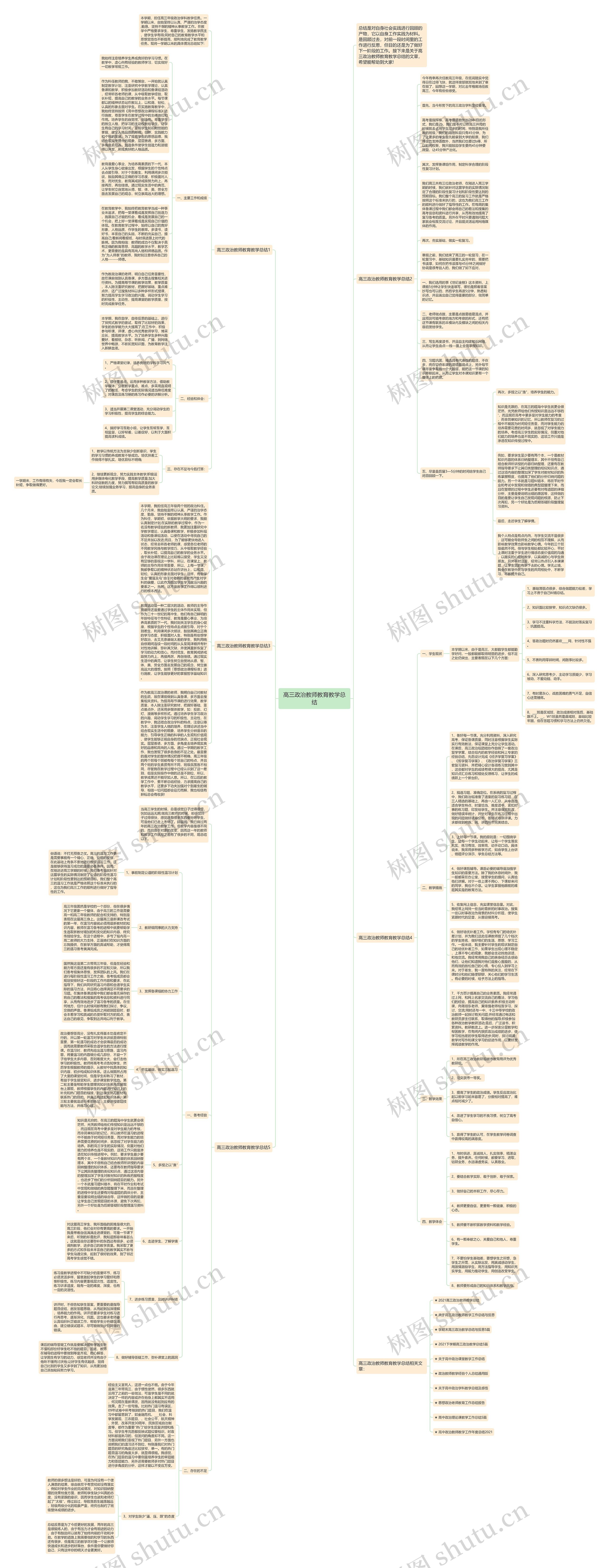 高三政治教师教育教学总结思维导图