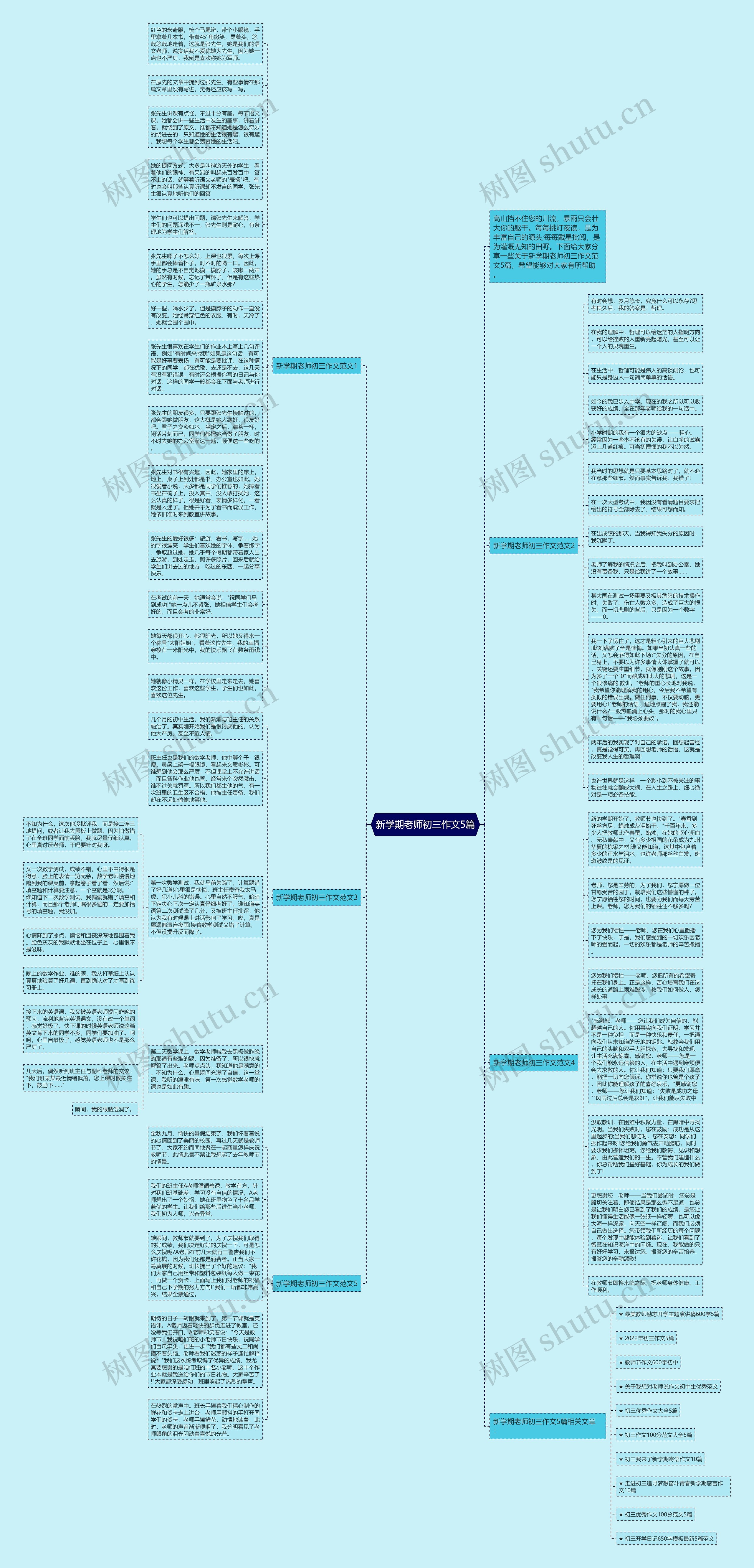 新学期老师初三作文5篇思维导图