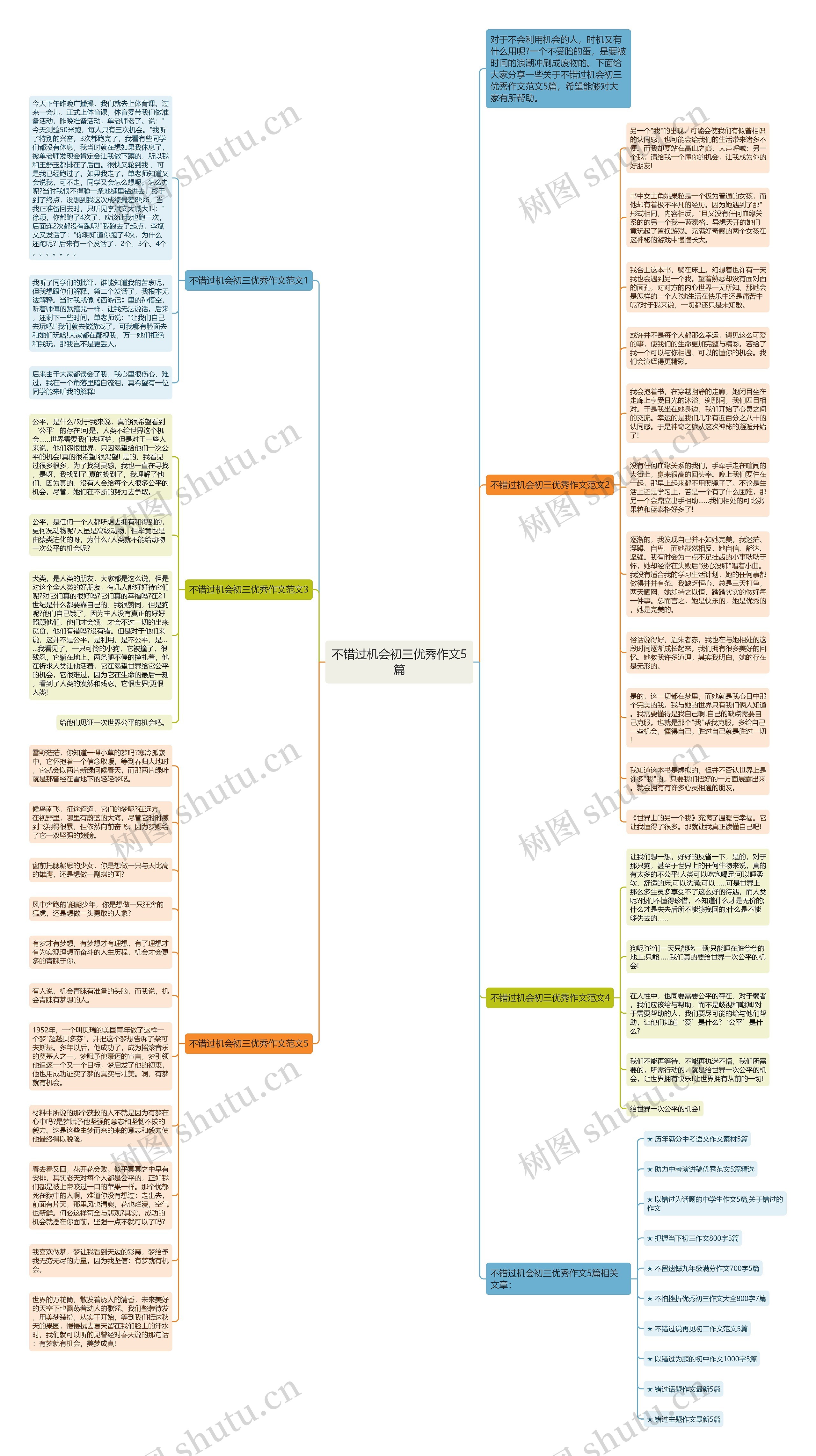 不错过机会初三优秀作文5篇思维导图