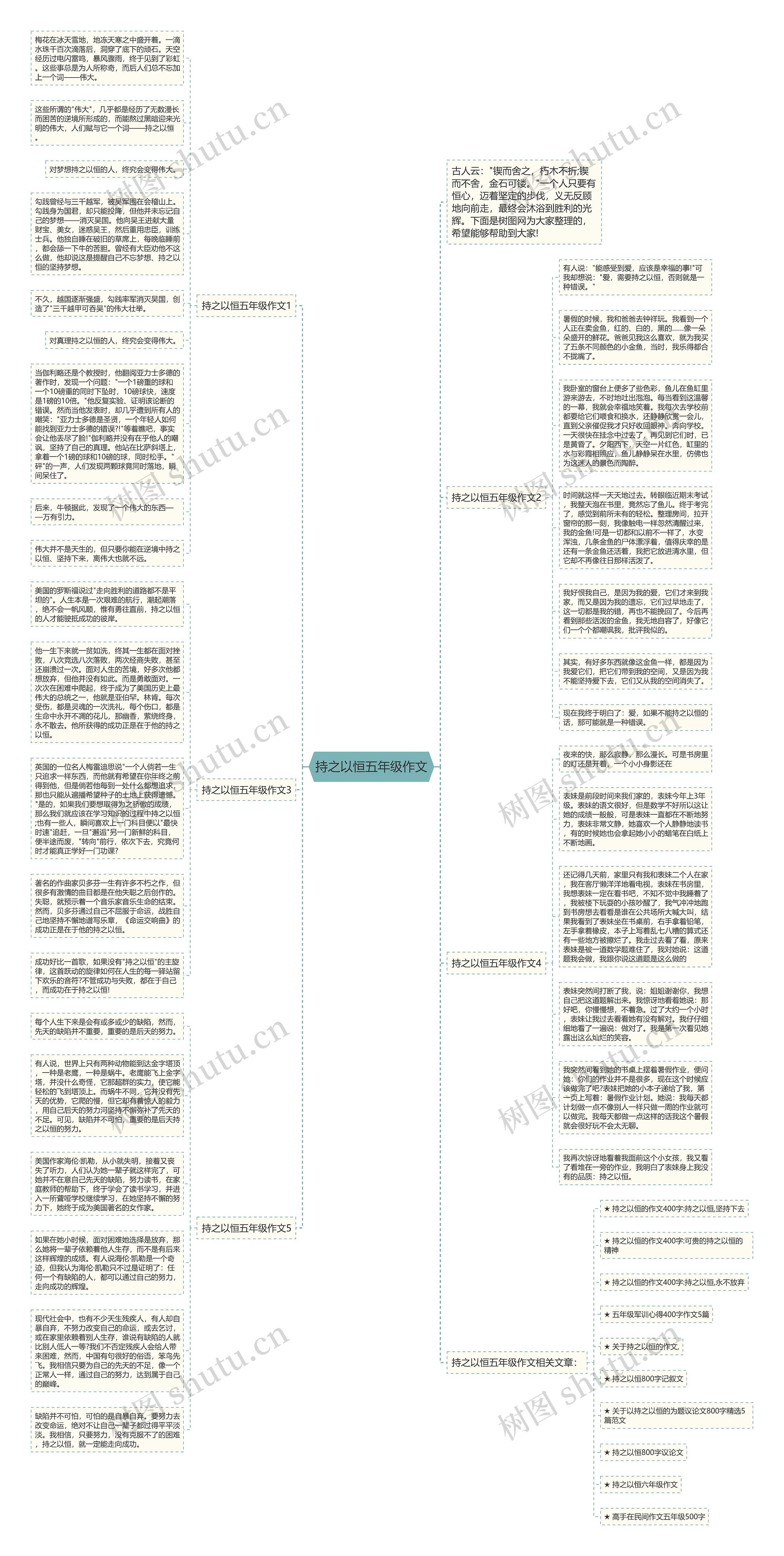 持之以恒五年级作文思维导图