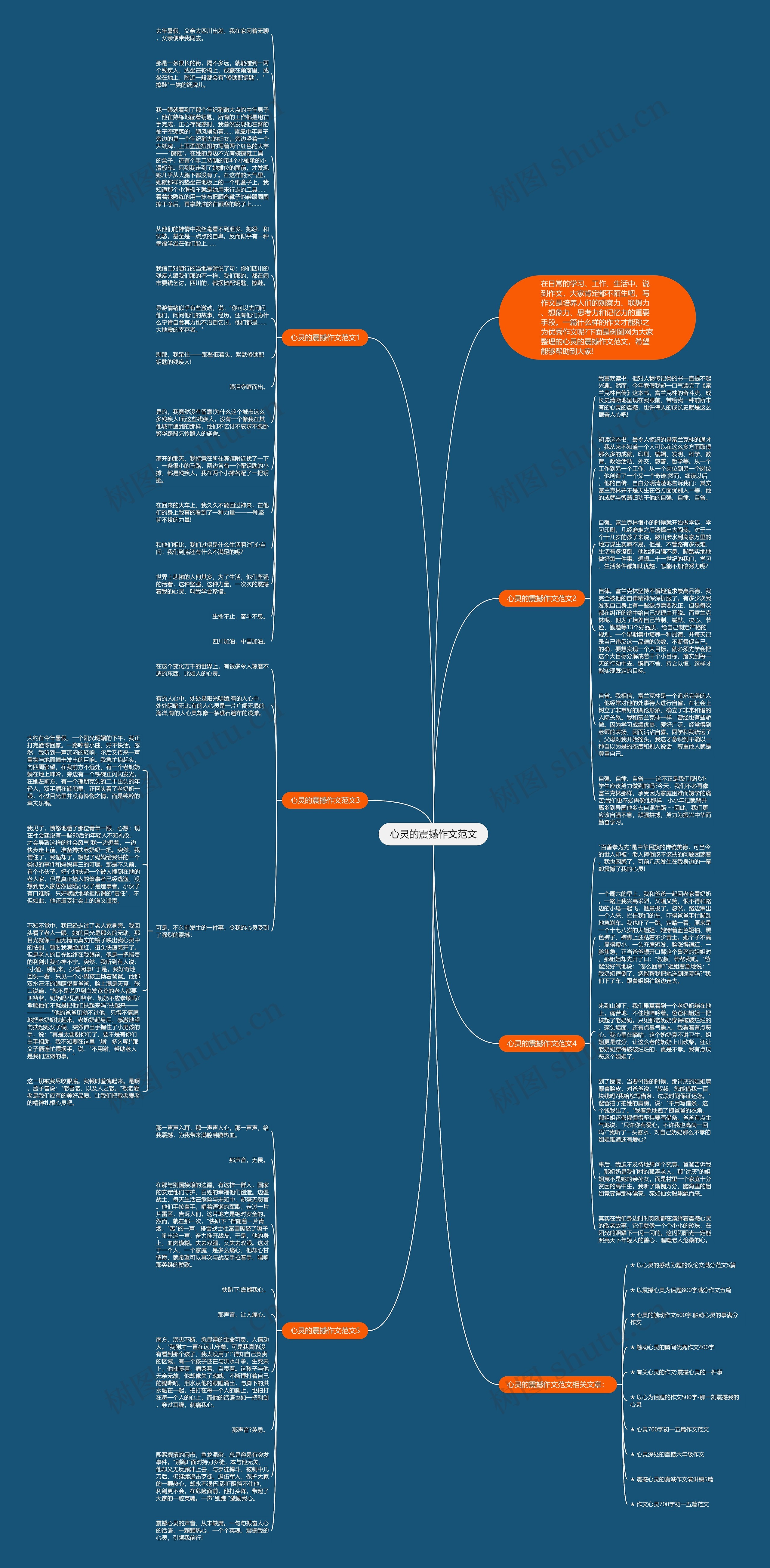 心灵的震撼作文范文思维导图