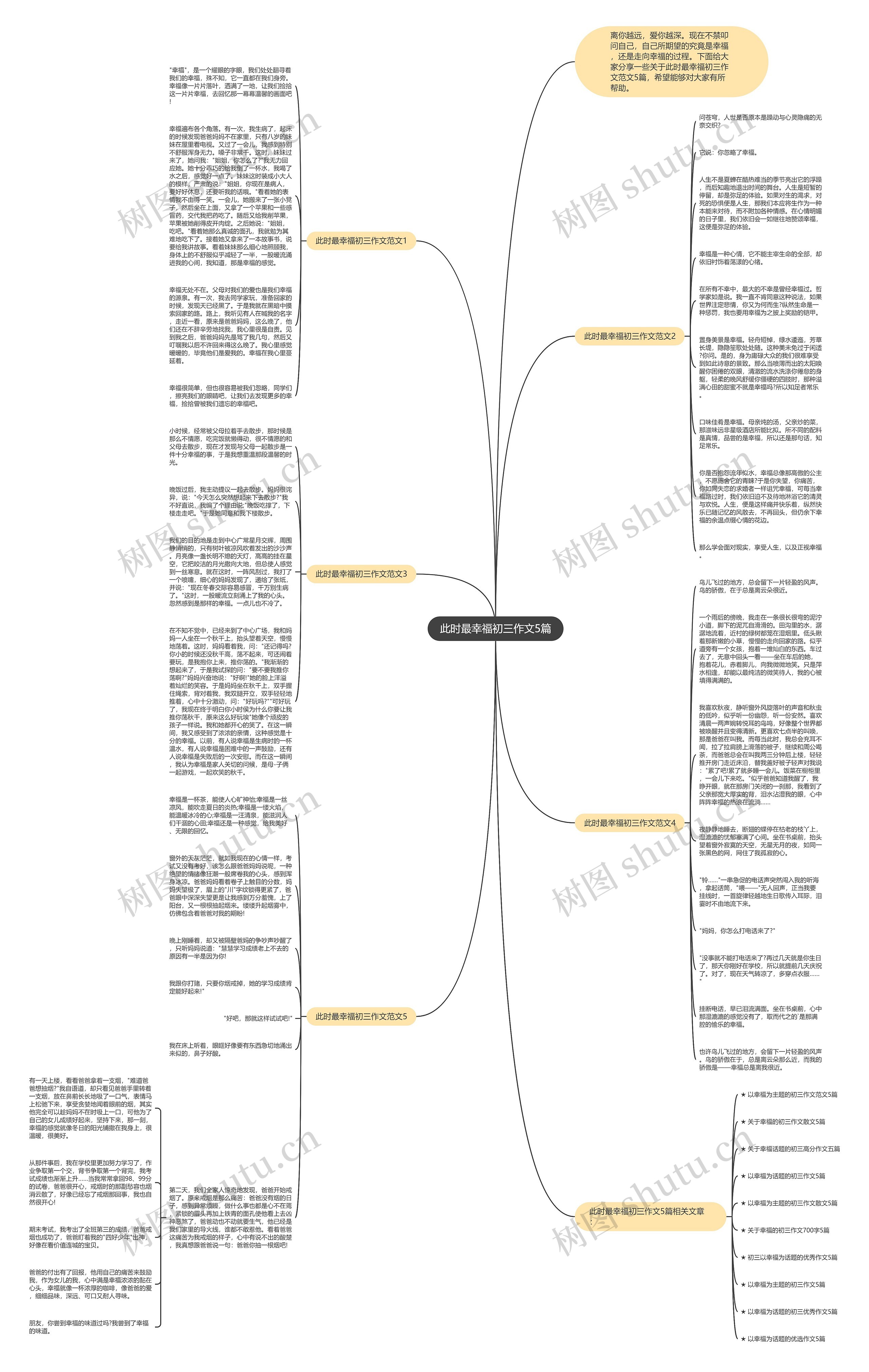 此时最幸福初三作文5篇思维导图