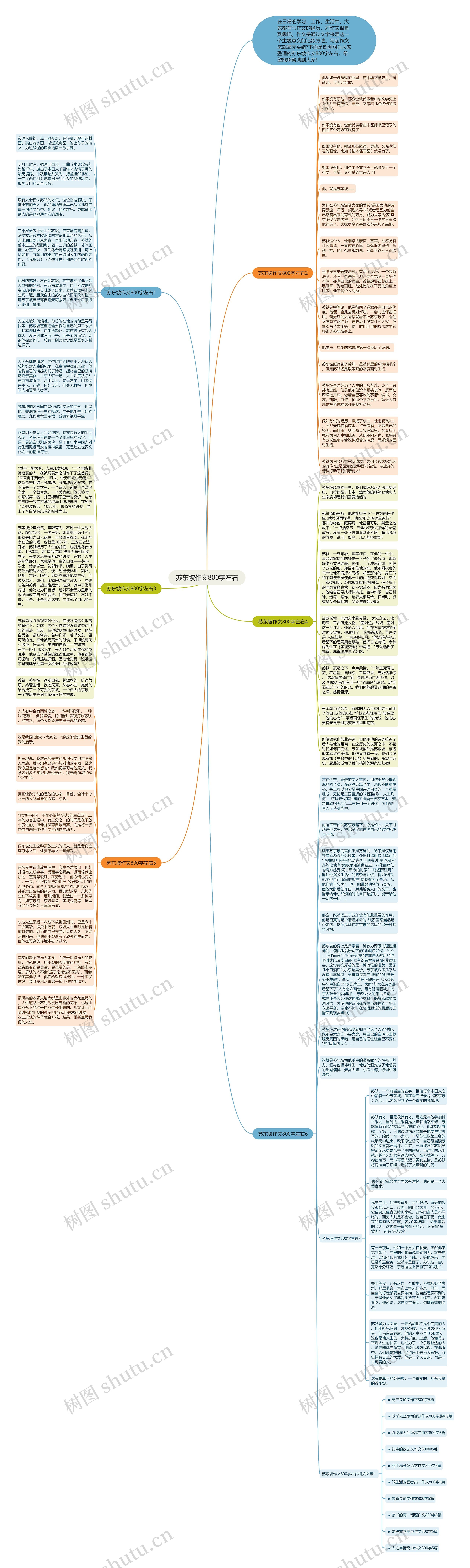 苏东坡作文800字左右思维导图