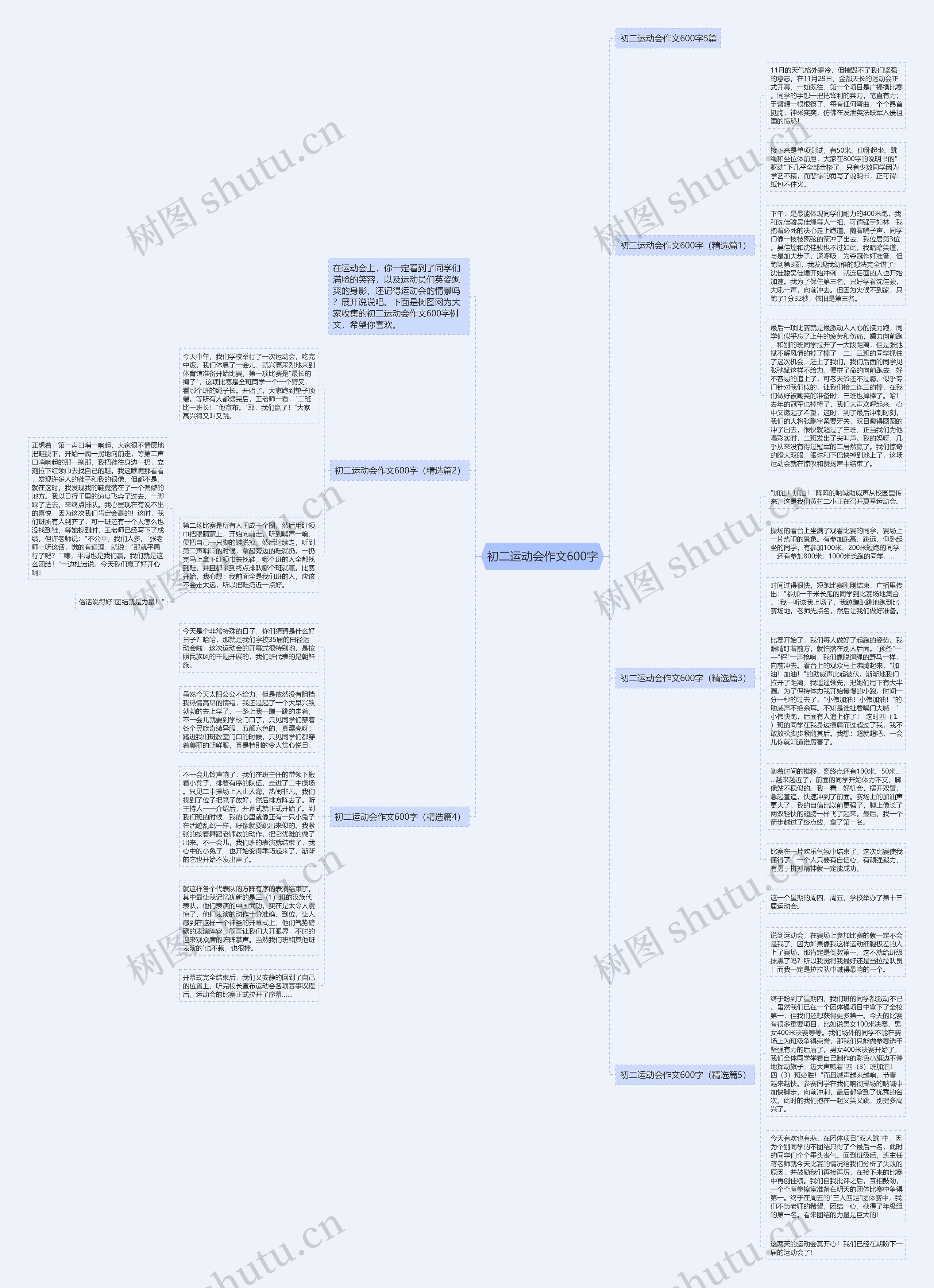 初二运动会作文600字思维导图