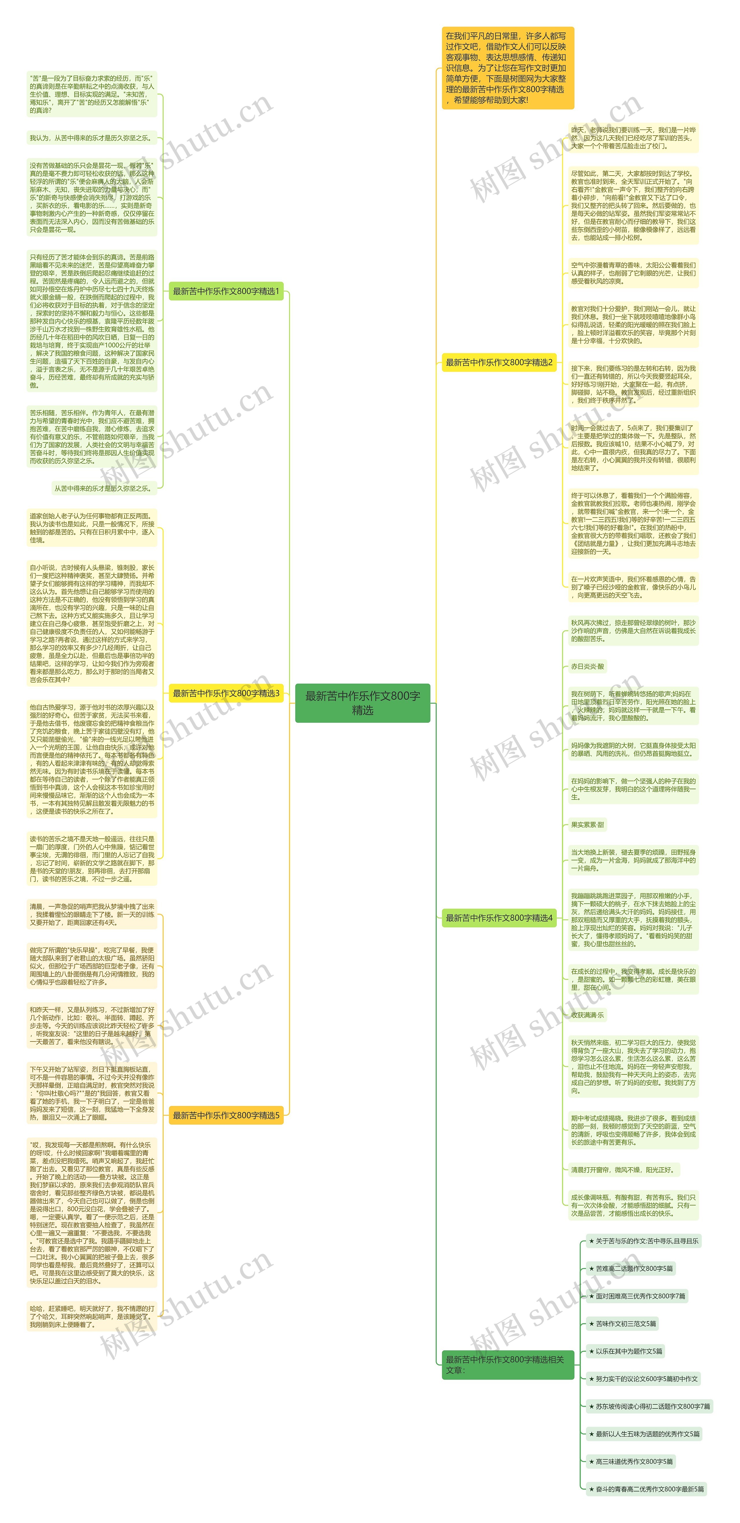 最新苦中作乐作文800字精选思维导图