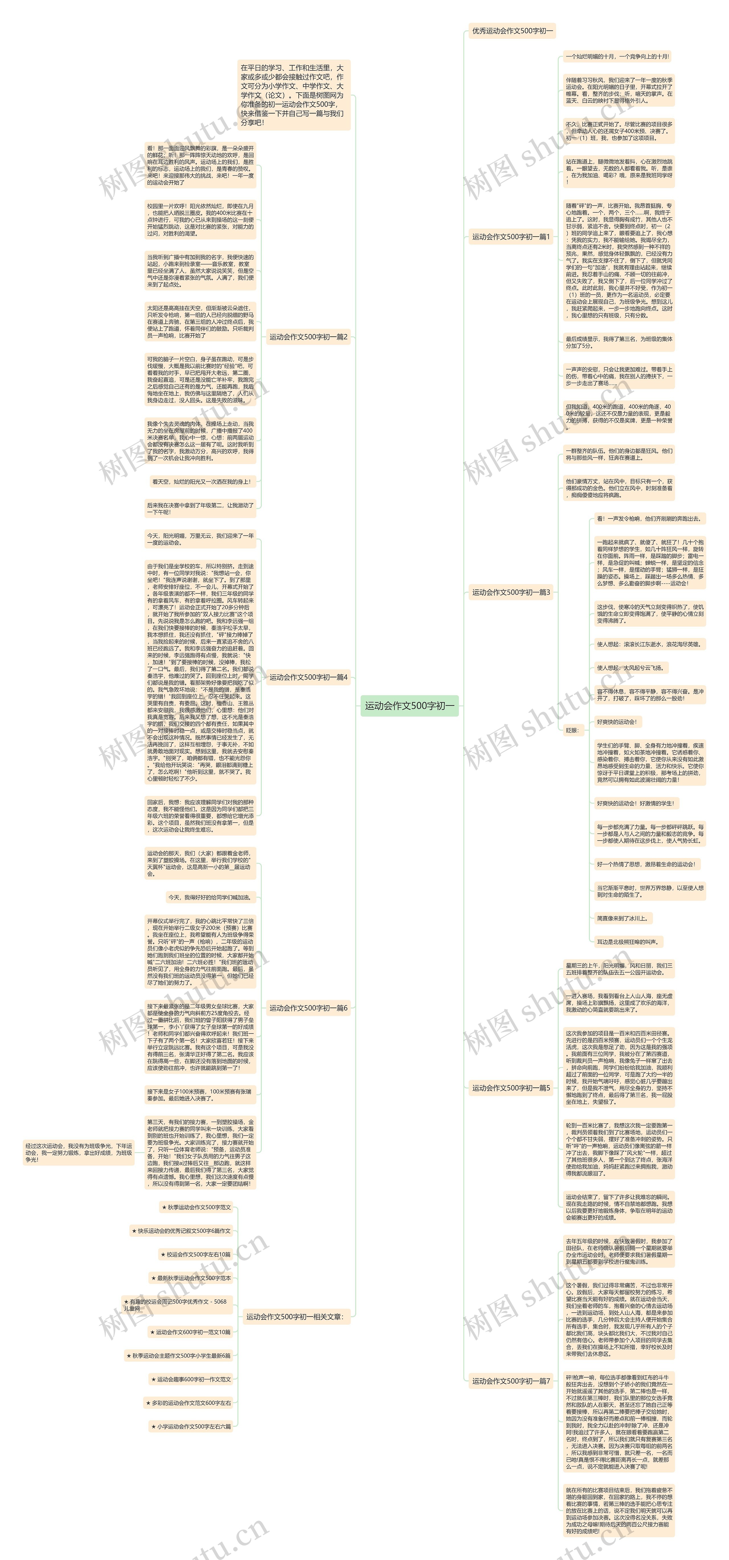 运动会作文500字初一思维导图