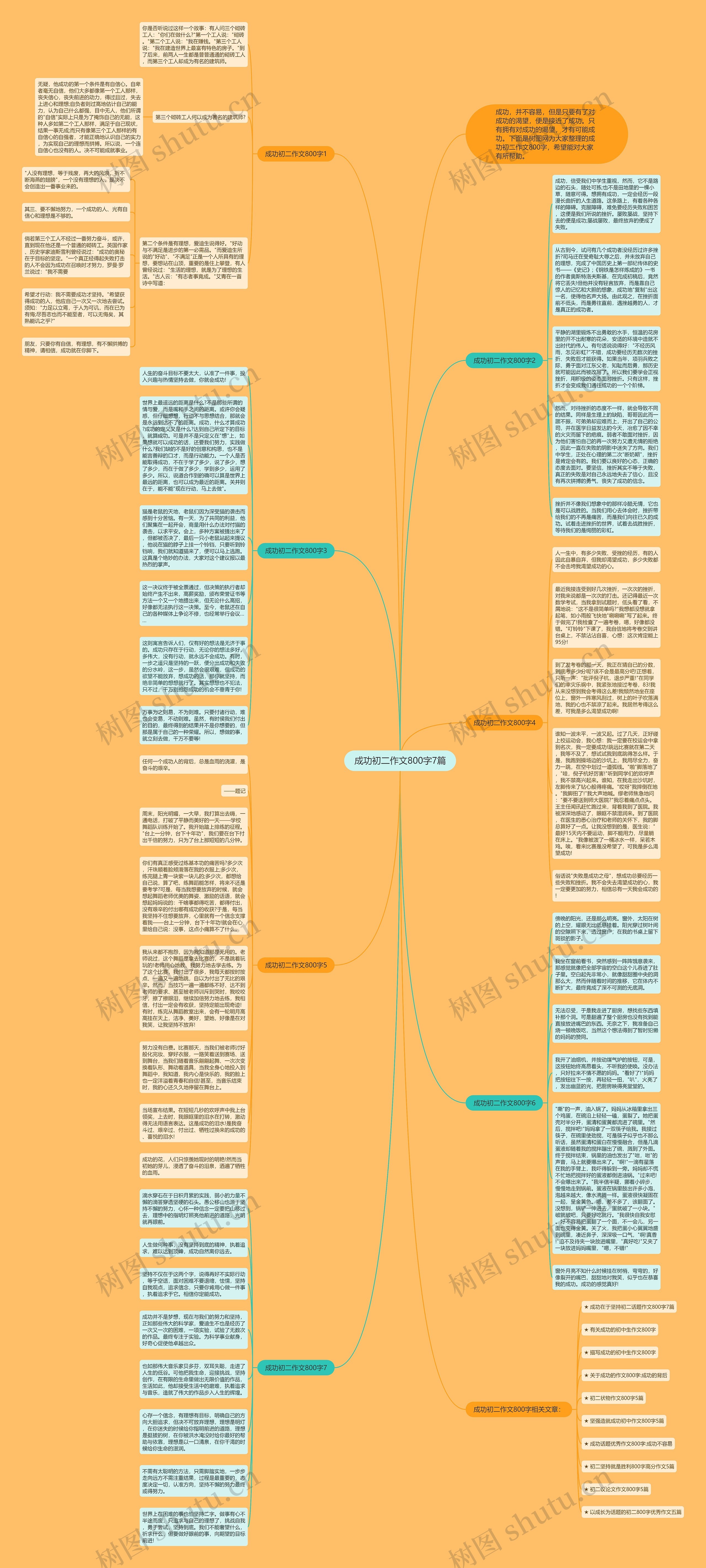 成功初二作文800字7篇思维导图