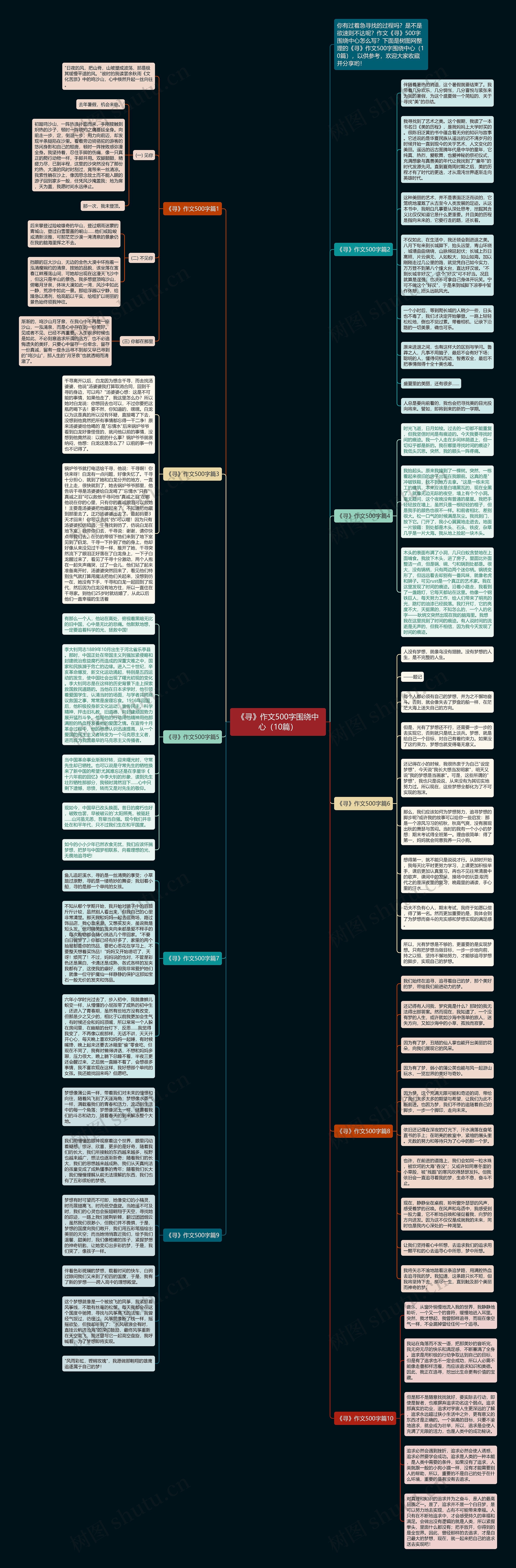 《寻》作文500字围绕中心（10篇）思维导图